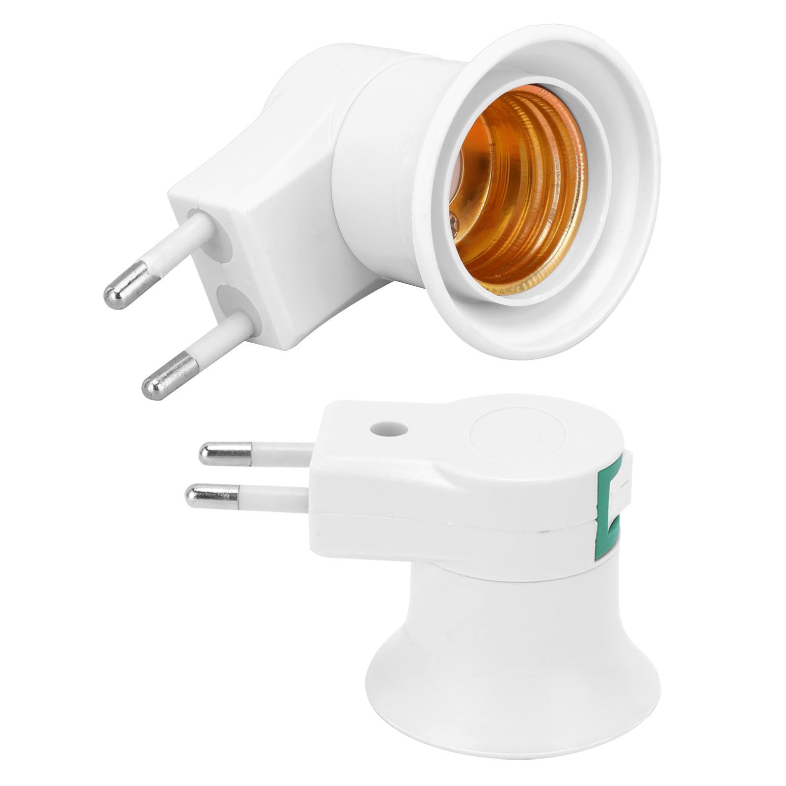 2Pcs E27 Lamp Socket Adapter with Switch PVC ScrewIn Outlet Lamp Base view 2