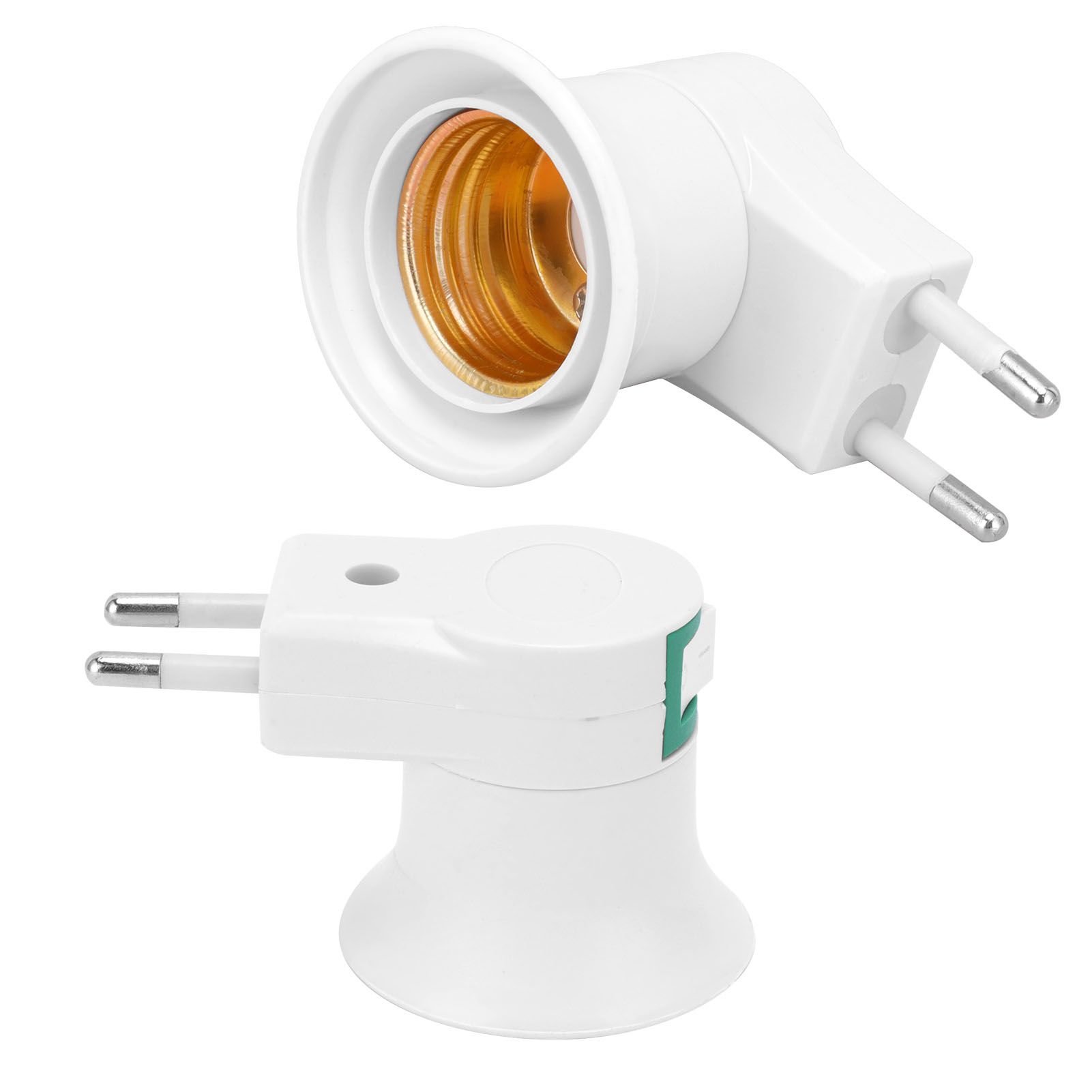 2Pcs E27 Lamp Socket Adapter with Switch PVC ScrewIn Outlet Lamp Base view 4