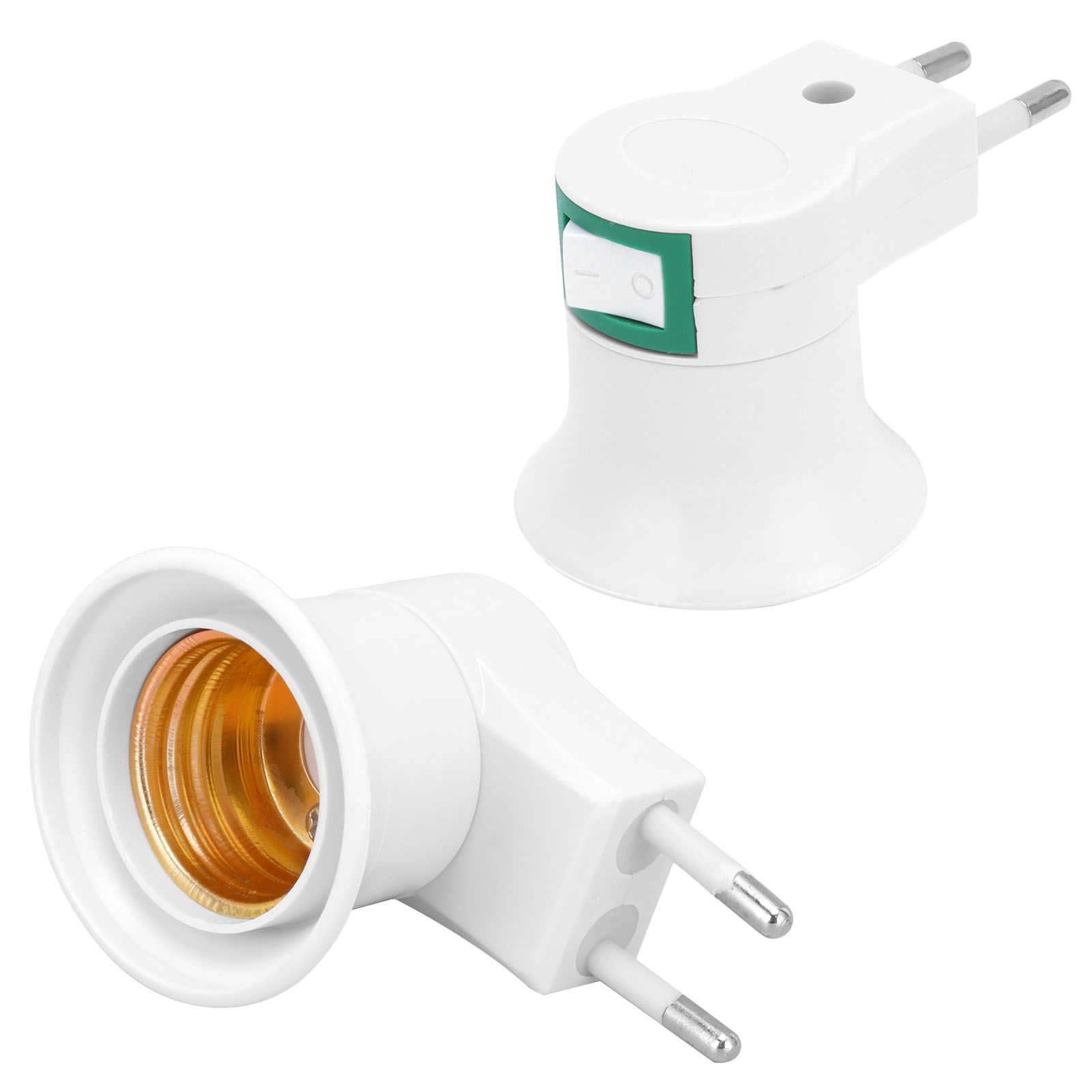 2Pcs E27 Lamp Socket Adapter with Switch PVC ScrewIn Outlet Lamp Base view 5