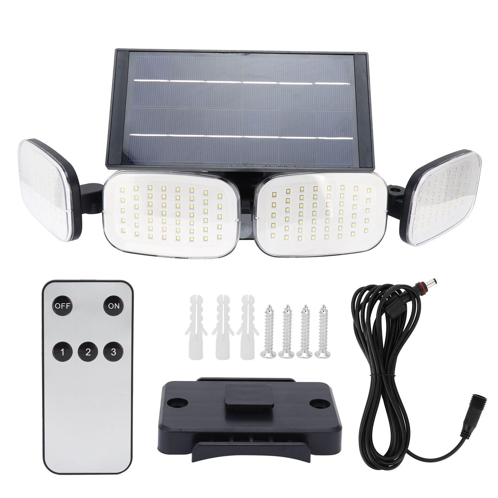 Solar Wall Light Solar Fourhead 200LEDs Wall Lamp for Garden Pathway Courtyard view 2