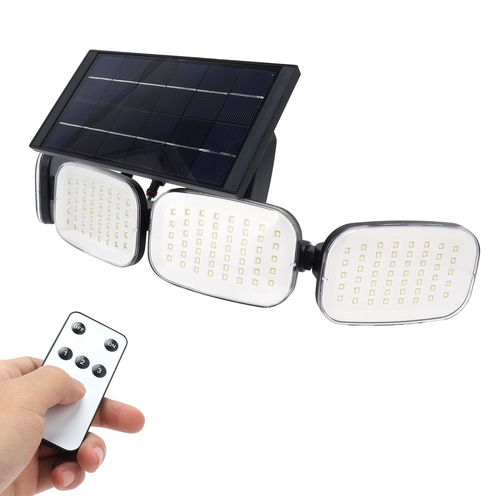 Solar Wall Light Solar Fourhead 200LEDs Wall Lamp for Garden Pathway Courtyard view 8