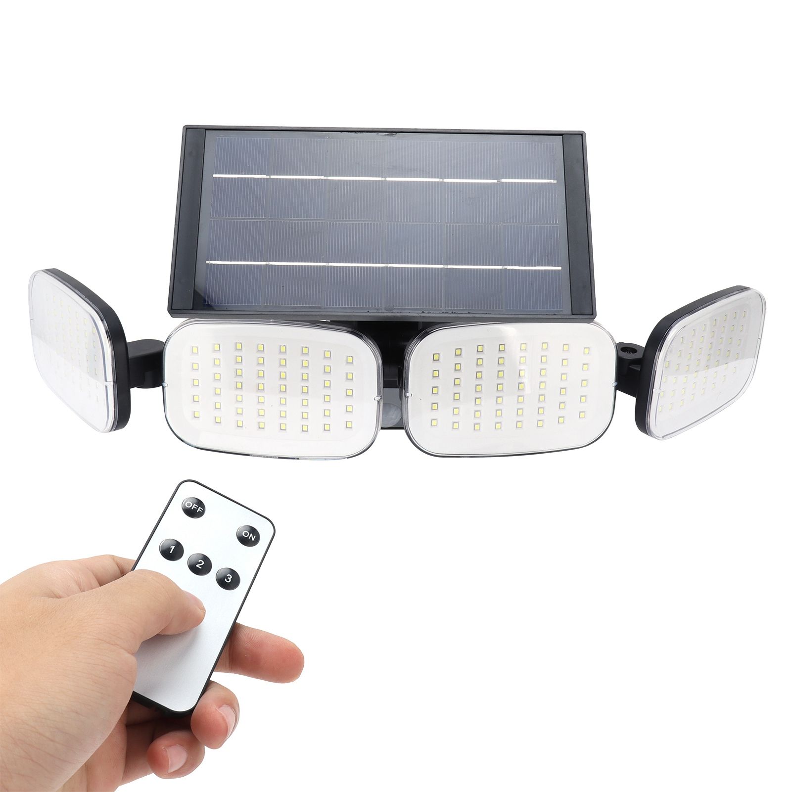 Solar Wall Light Solar Fourhead 200LEDs Wall Lamp for Garden Pathway Courtyard view 10