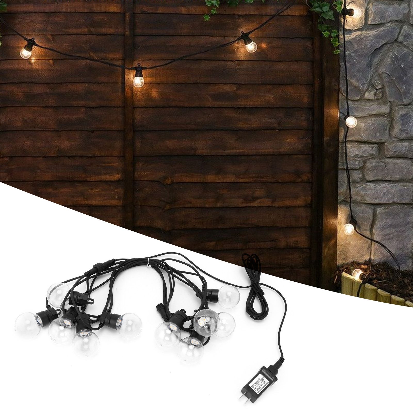 G50 Bulb LED String Light 5m IP44 Hanging Lamp Festive Holiday Decoration Warm view 11