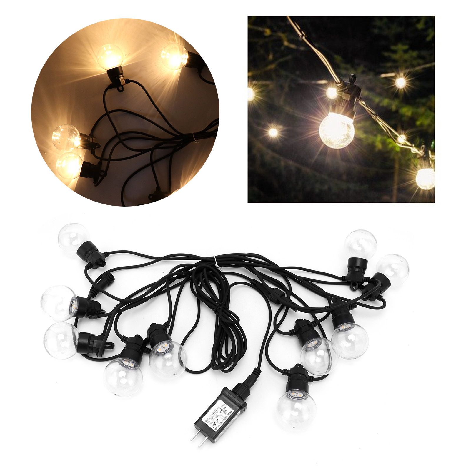 G50 Bulb LED String Light 5m IP44 Hanging Lamp Festive Holiday Decoration Warm view 12