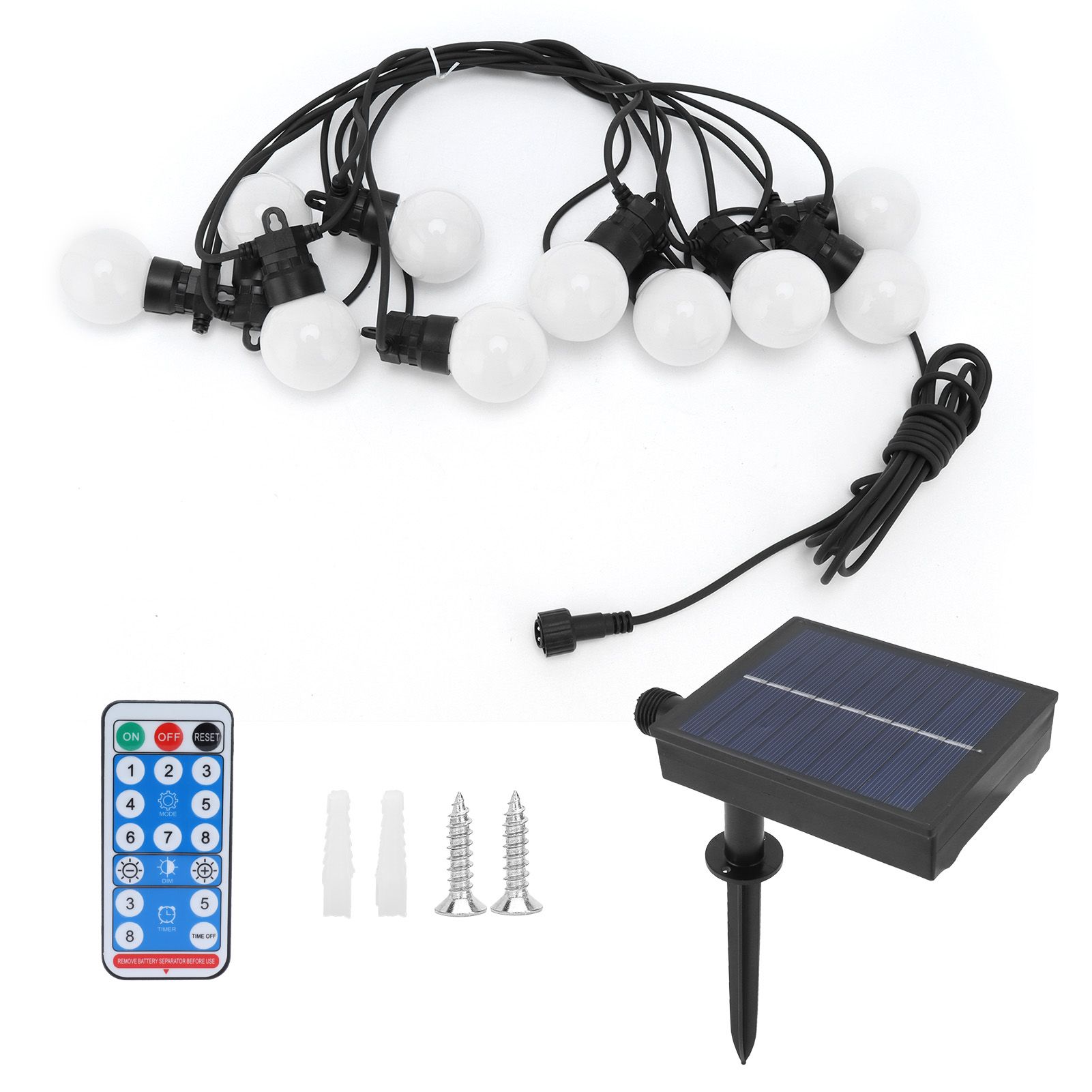 G50 LED String Lights Solar Powered IP44 Weatherproof Decorative Lamp for view 2