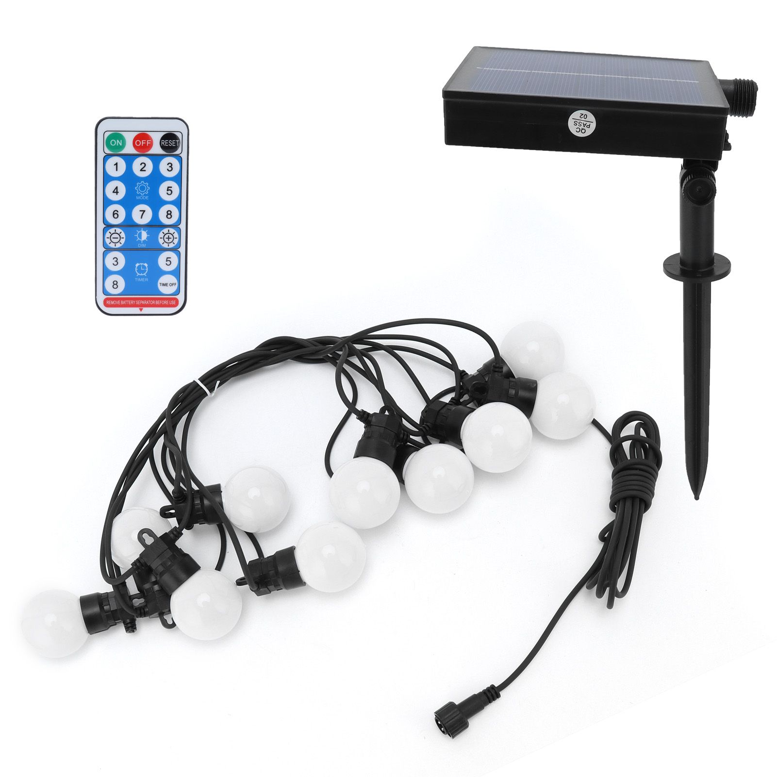 G50 LED String Lights Solar Powered IP44 Weatherproof Decorative Lamp for view 4