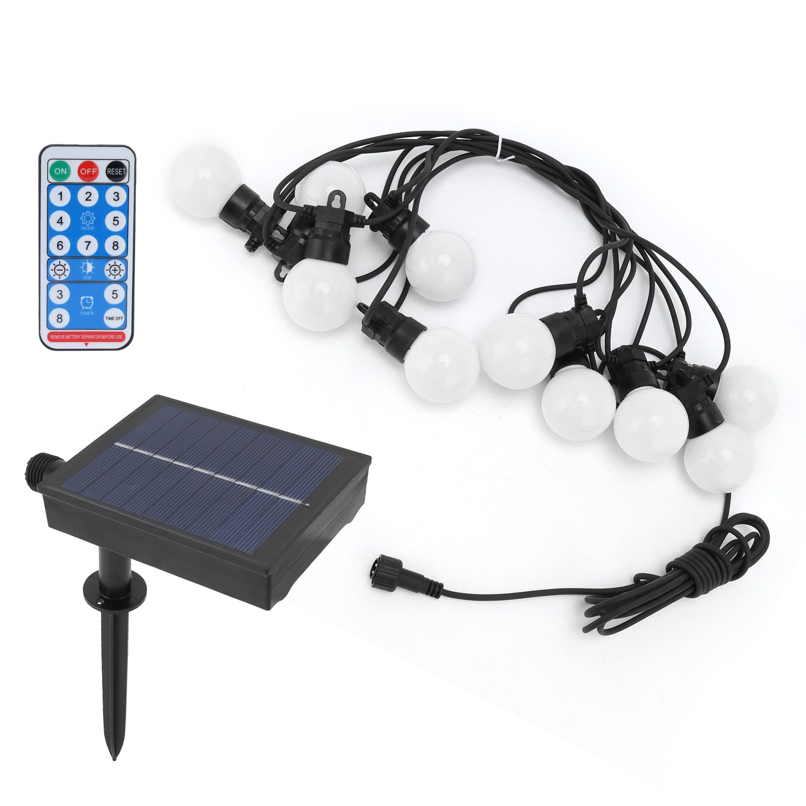 G50 LED String Lights Solar Powered IP44 Weatherproof Decorative Lamp for view 5