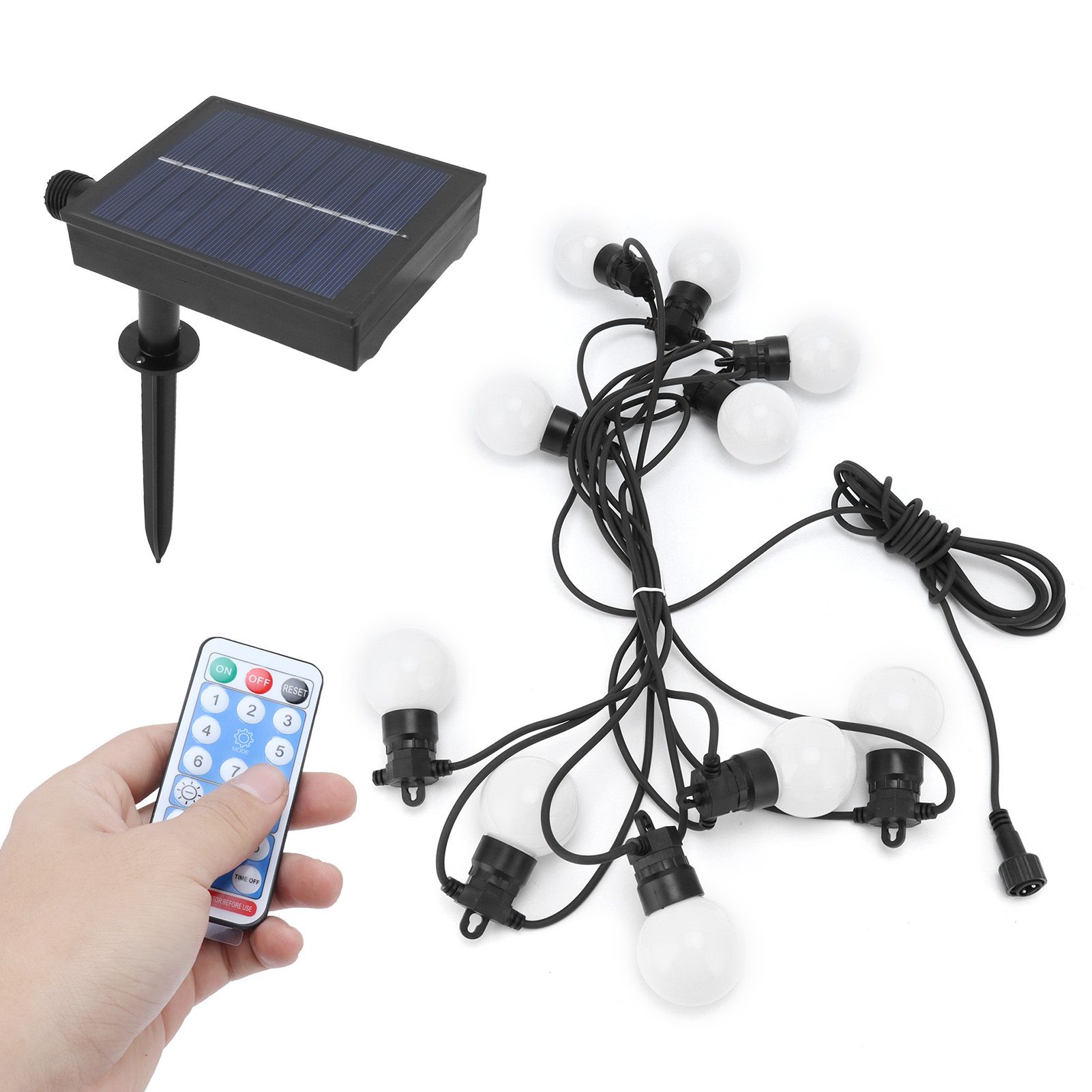 G50 LED String Lights Solar Powered IP44 Weatherproof Decorative Lamp for view 7