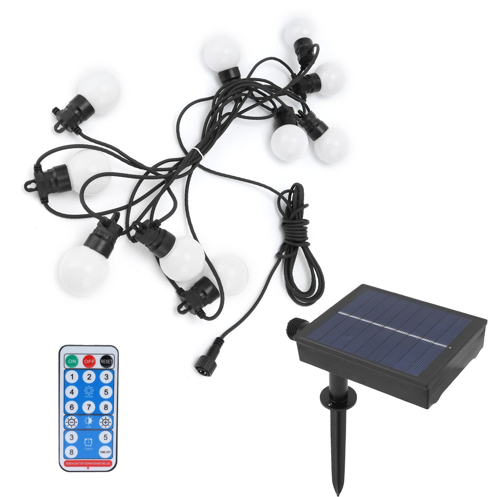 G50 LED String Lights Solar Powered IP44 Weatherproof Decorative Lamp for view 9