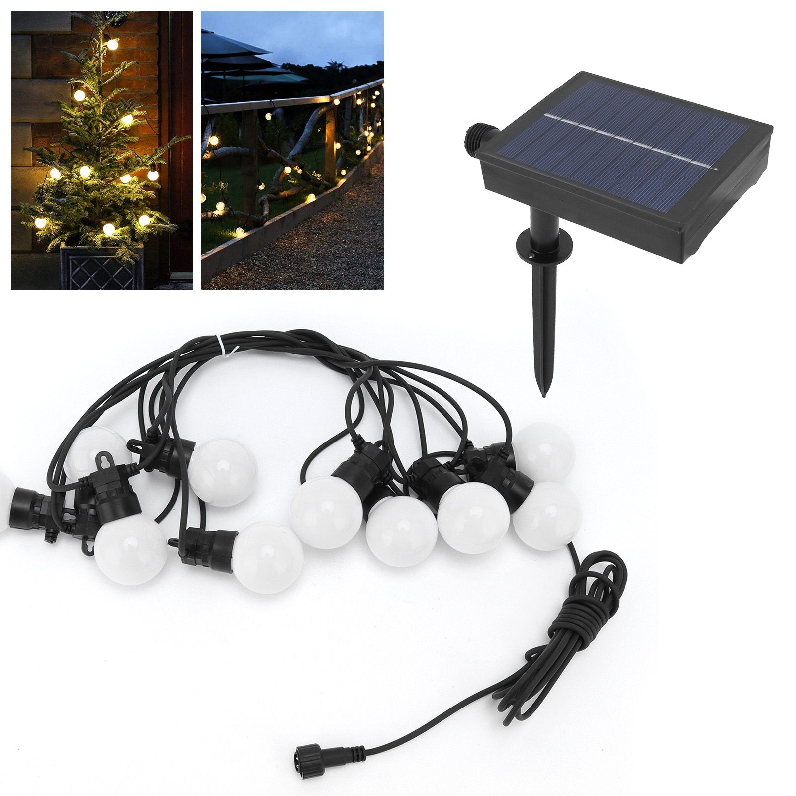 G50 LED String Lights Solar Powered IP44 Weatherproof Decorative Lamp for view 12