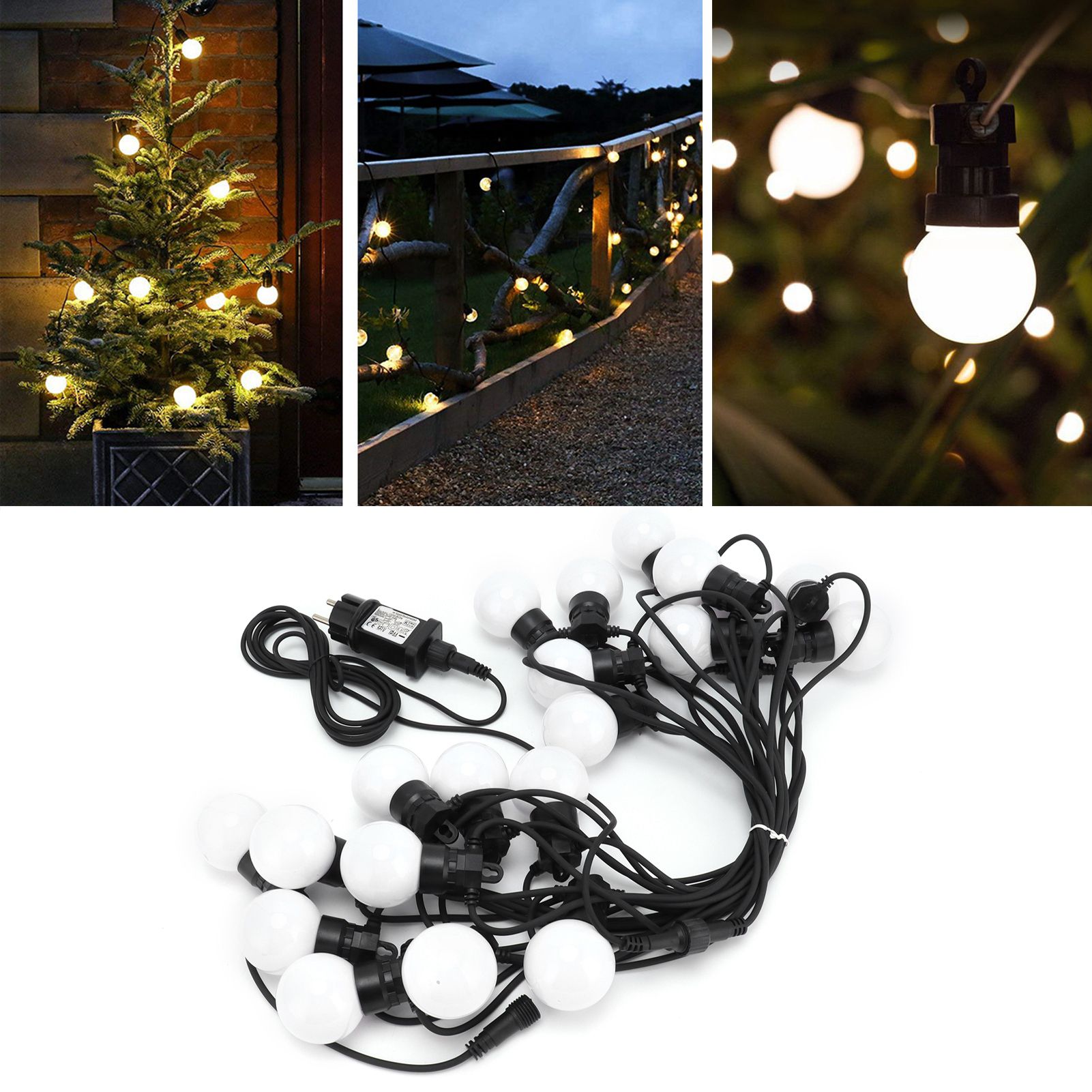 Waterproof G50 Bulb Light 10M 20LED String Light for Outdoor Festive Decor view 12