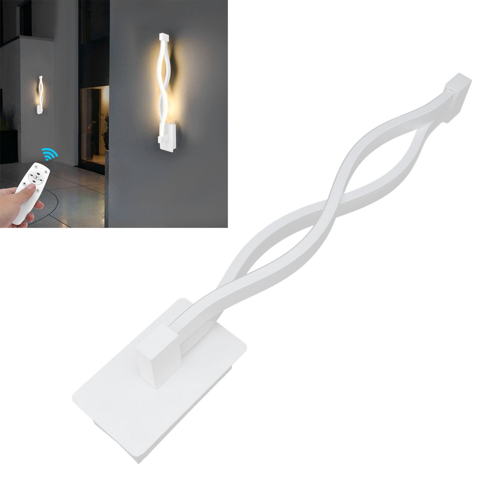 LED Wall Lamp Wave Shape Wall Lamp Threecolor Temperature Remote Control Light view 11