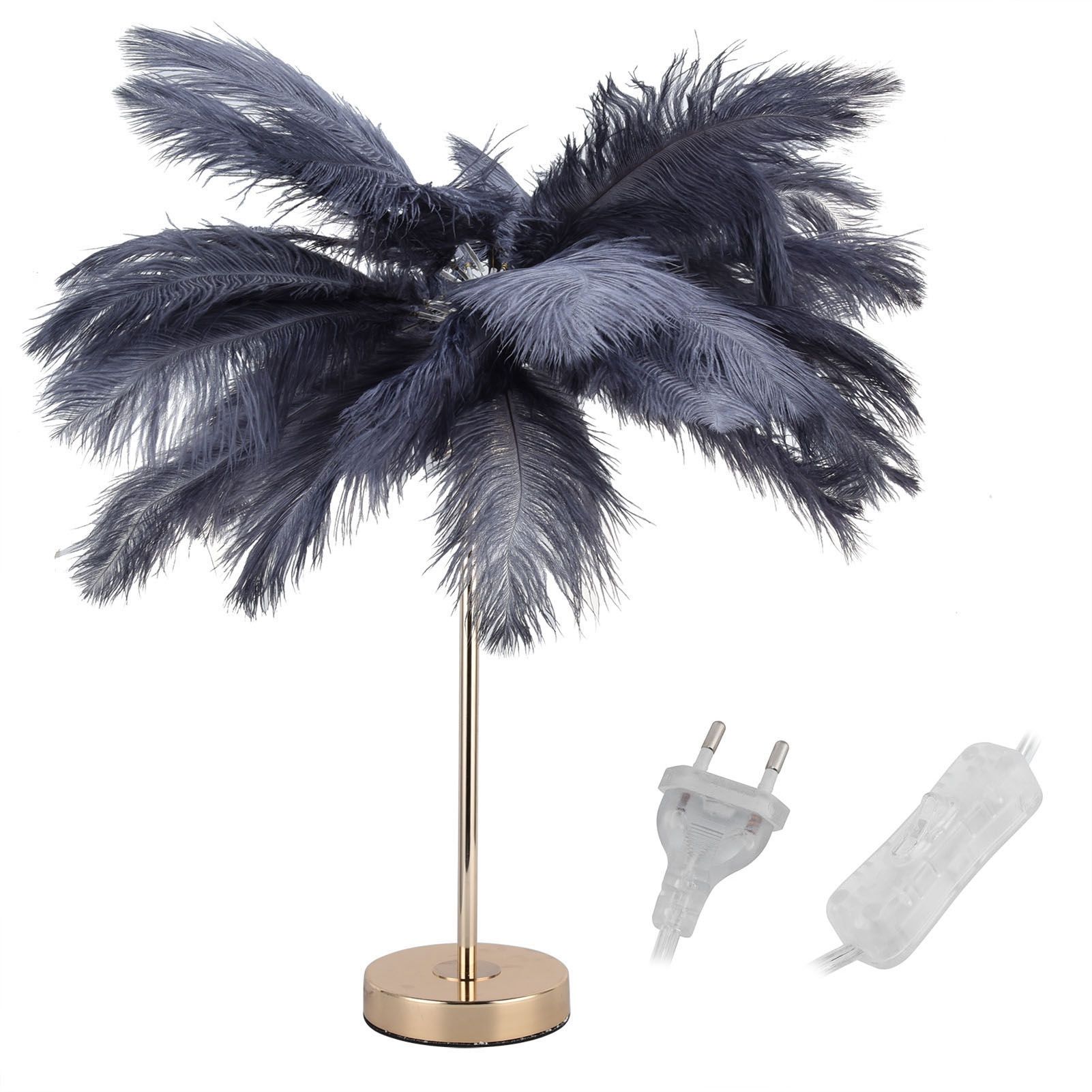 G4 Ostrich Feather Table Lamp Night Light Bedside Light Decoration Lamp for view 2
