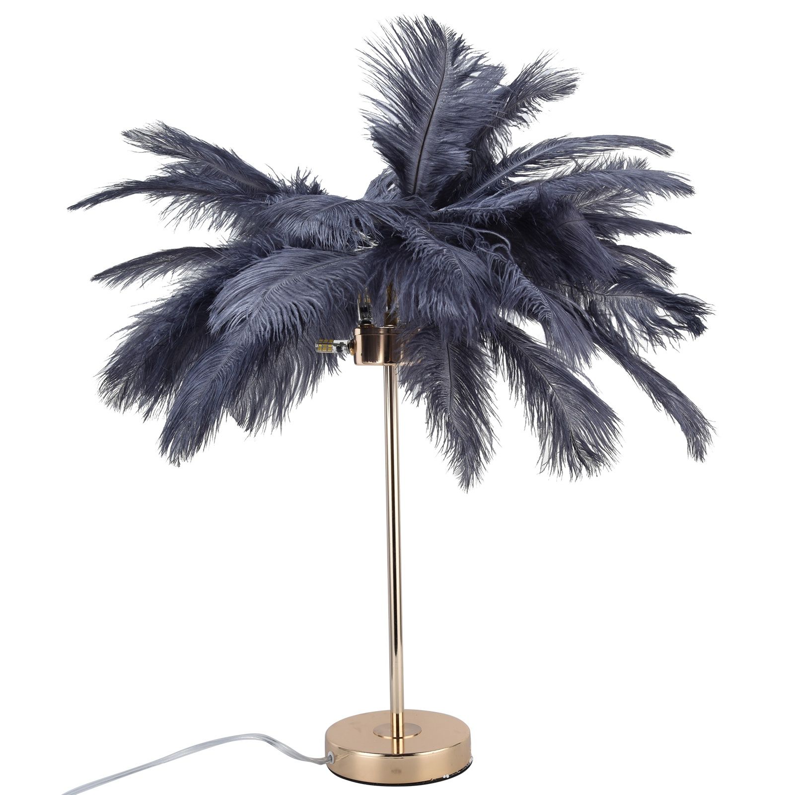 G4 Ostrich Feather Table Lamp Night Light Bedside Light Decoration Lamp for view 4