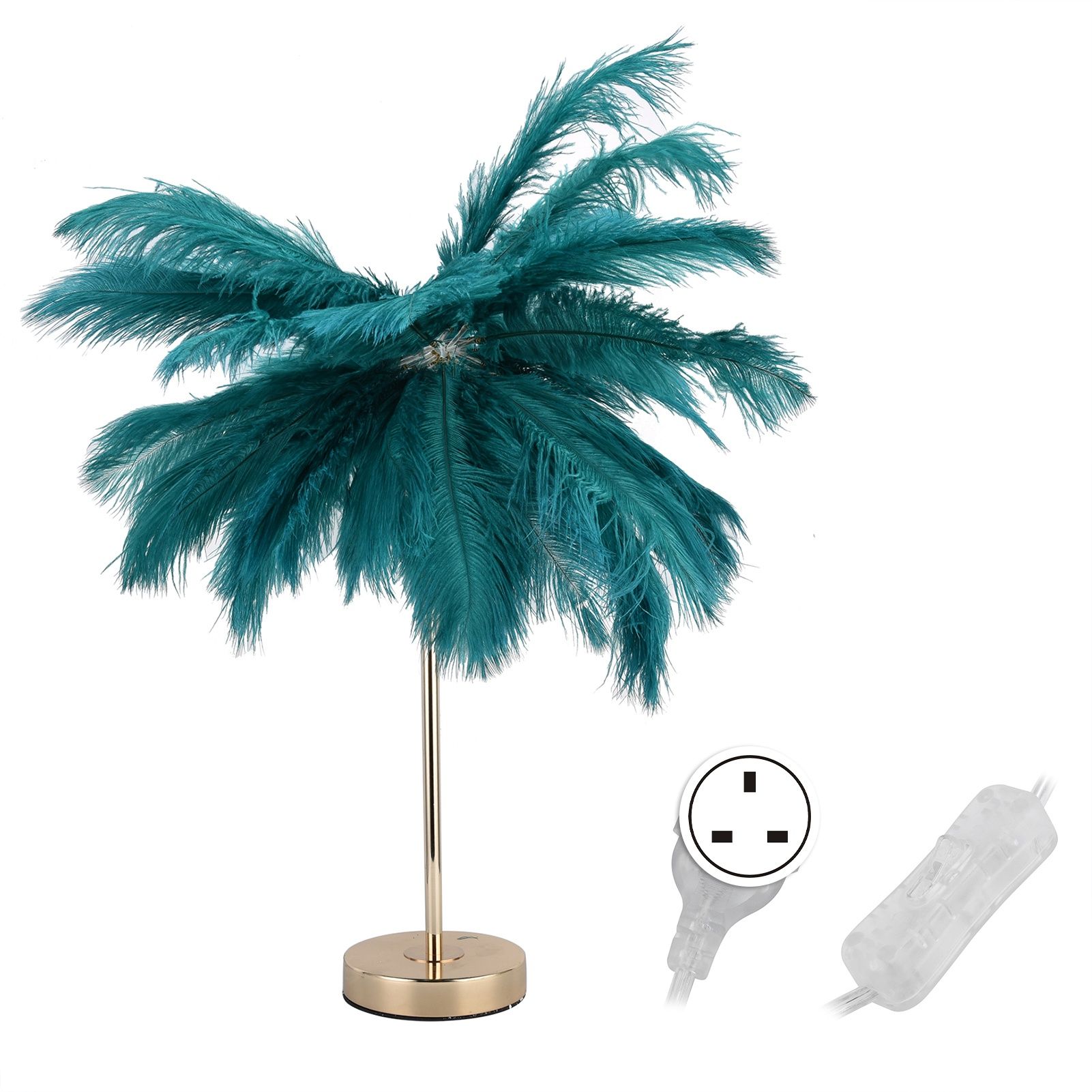 G4 Ostrich Feather Table Lamp Night Light Bedside Light Decoration Lamp for