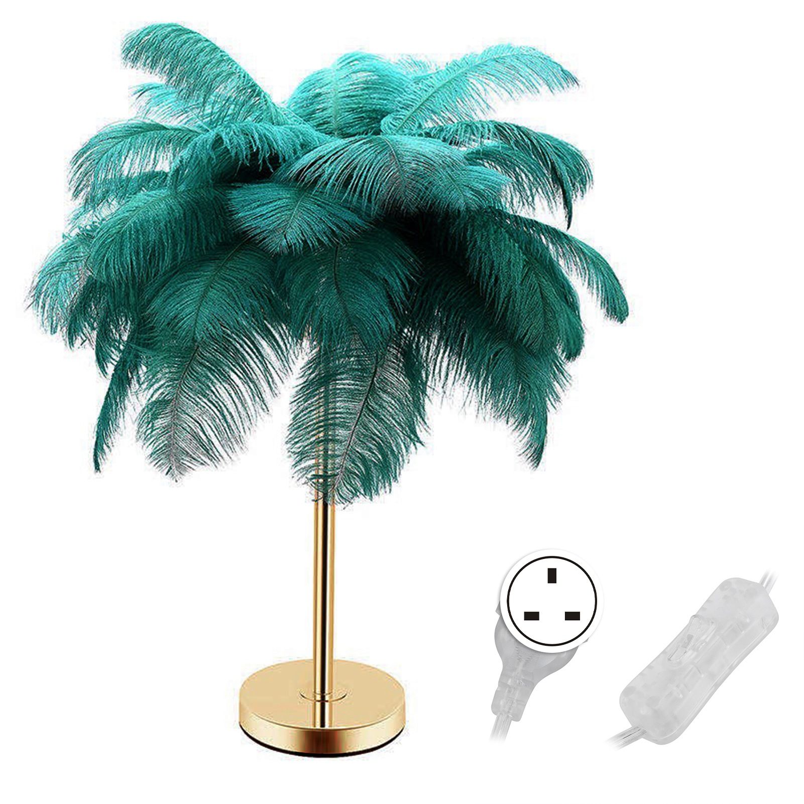 G4 Ostrich Feather Table Lamp Night Light Bedside Light Decoration Lamp for view 2