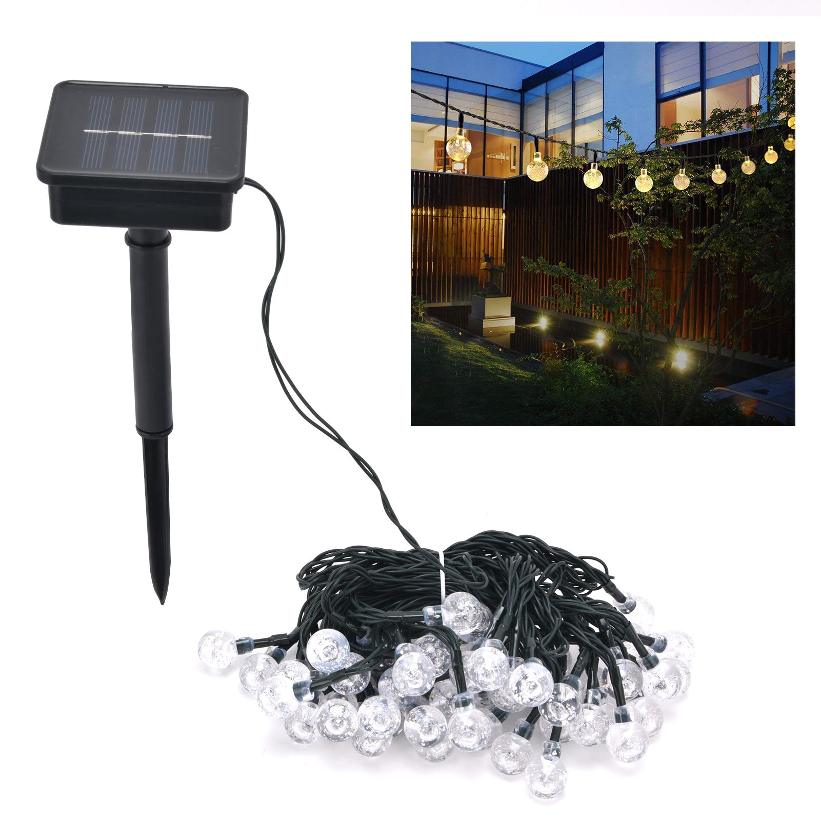 9.5m Solar String Lights 50LEDs Outdoor 8 Lighting Modes String Lamp for view 12