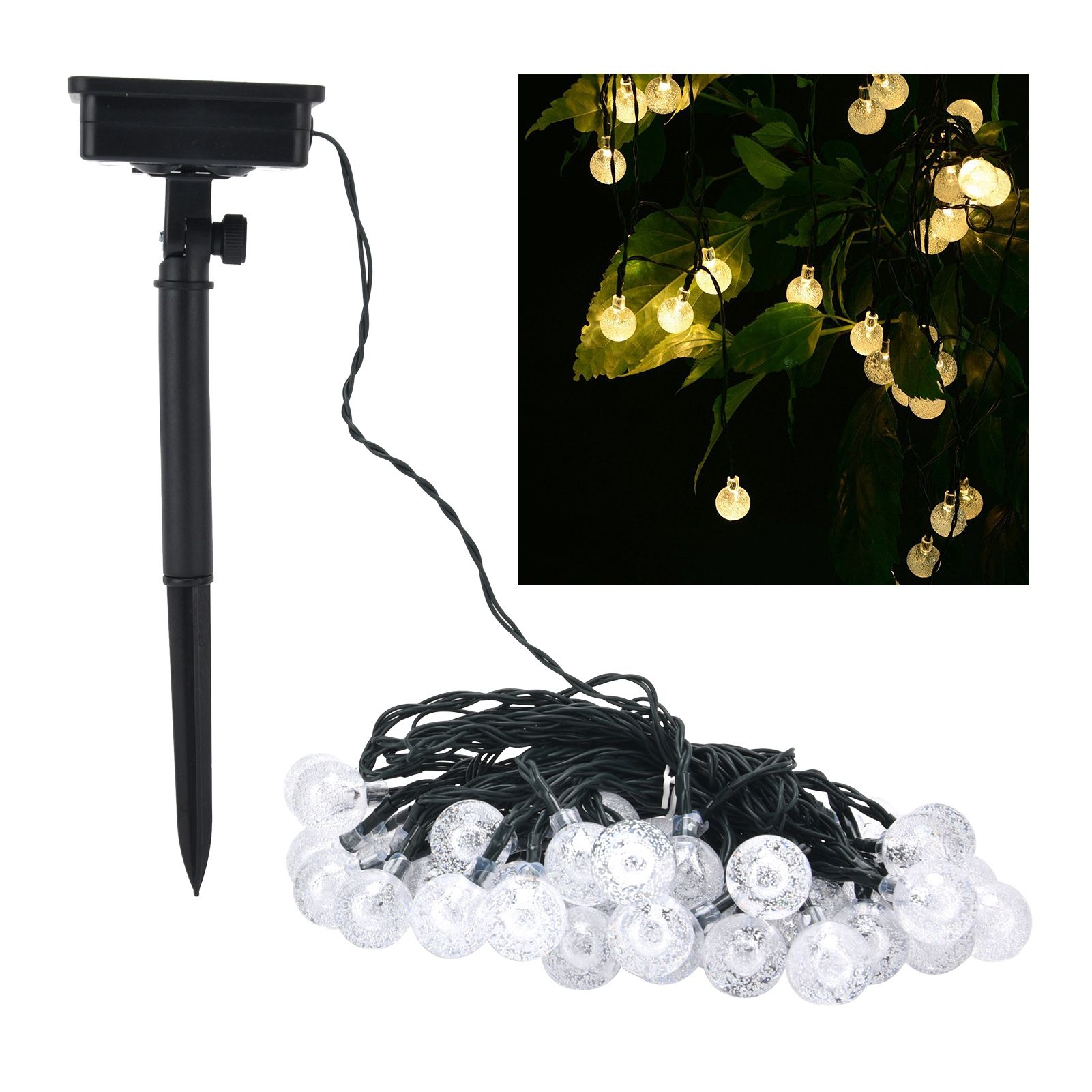 9.5m LED Solar String Light IP44 Waterproof String Lamp Warm Light with 8 view 12