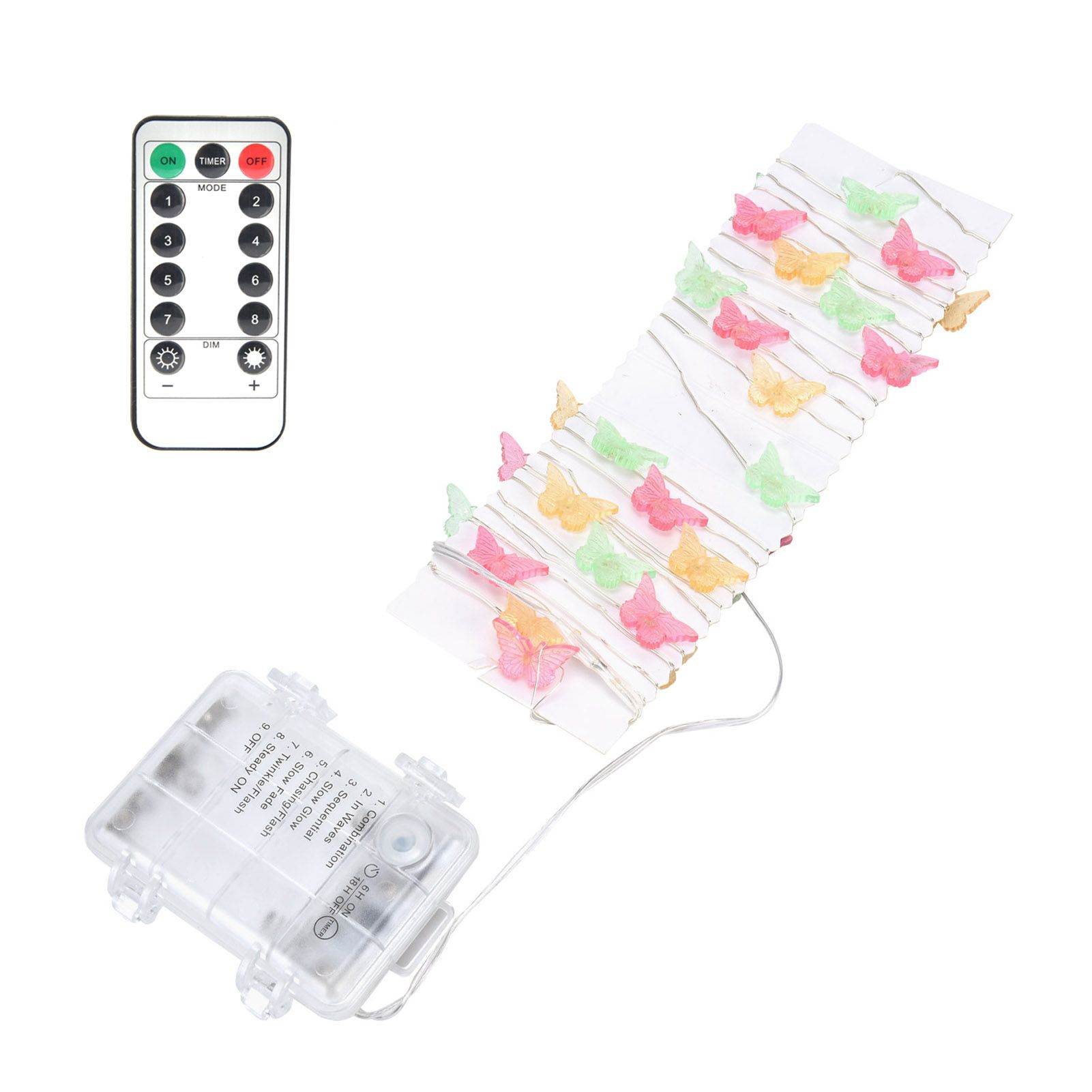 3m/9.8ft 40LEDs Copper Wire Light String 3‑colored Butterfly Shaped String view 4