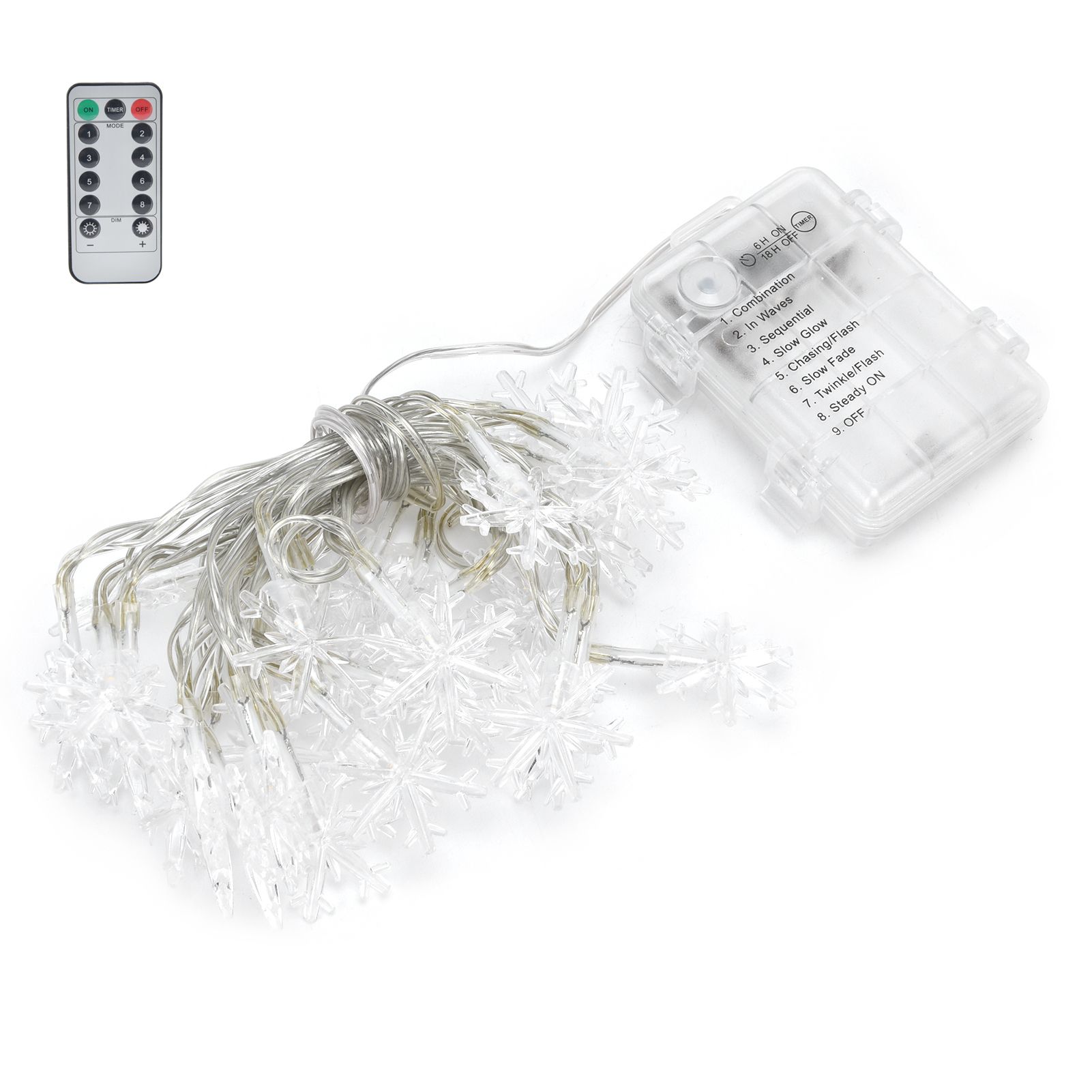 3Meters LED String Lights LED Snowflake Copper Wire Lights with Remote Control — image 1