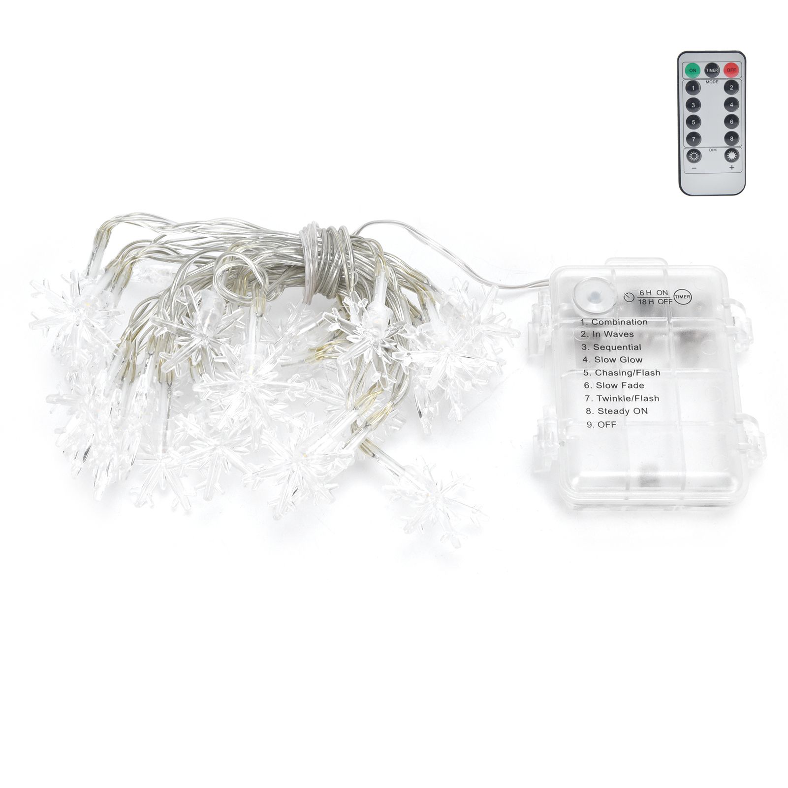 3Meters LED String Lights LED Snowflake Copper Wire Lights with Remote Control view 2