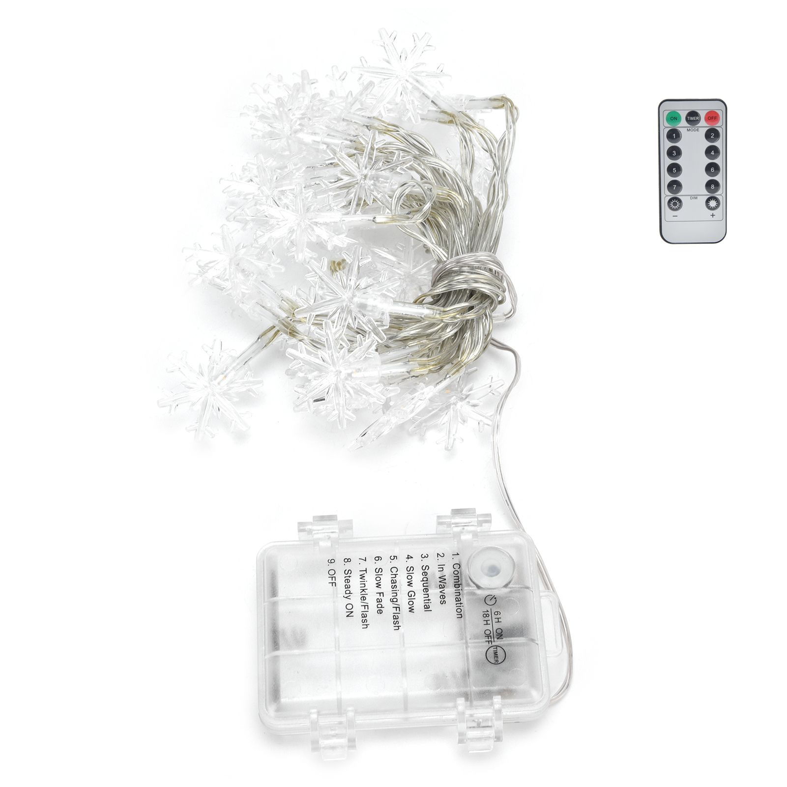 3Meters LED String Lights LED Snowflake Copper Wire Lights with Remote Control view 5