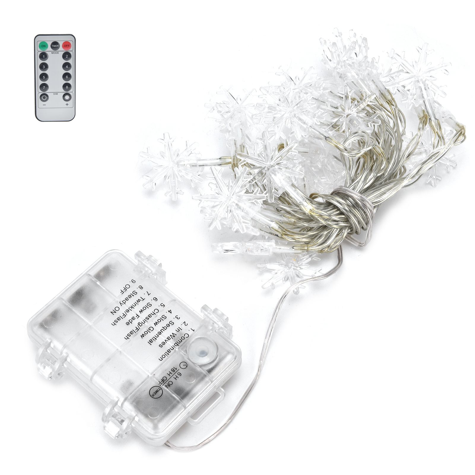 3Meters LED String Lights LED Snowflake Copper Wire Lights with Remote Control view 6