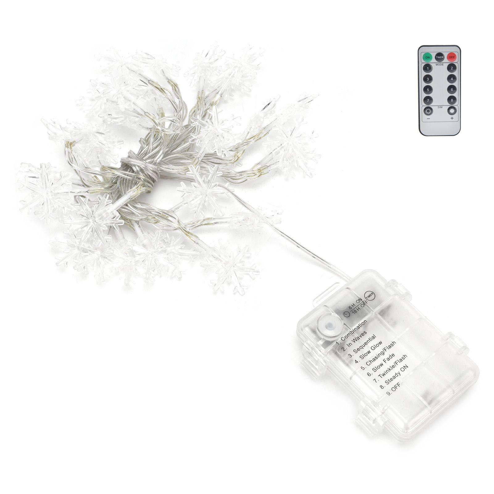 3Meters LED String Lights LED Snowflake Copper Wire Lights with Remote Control view 9
