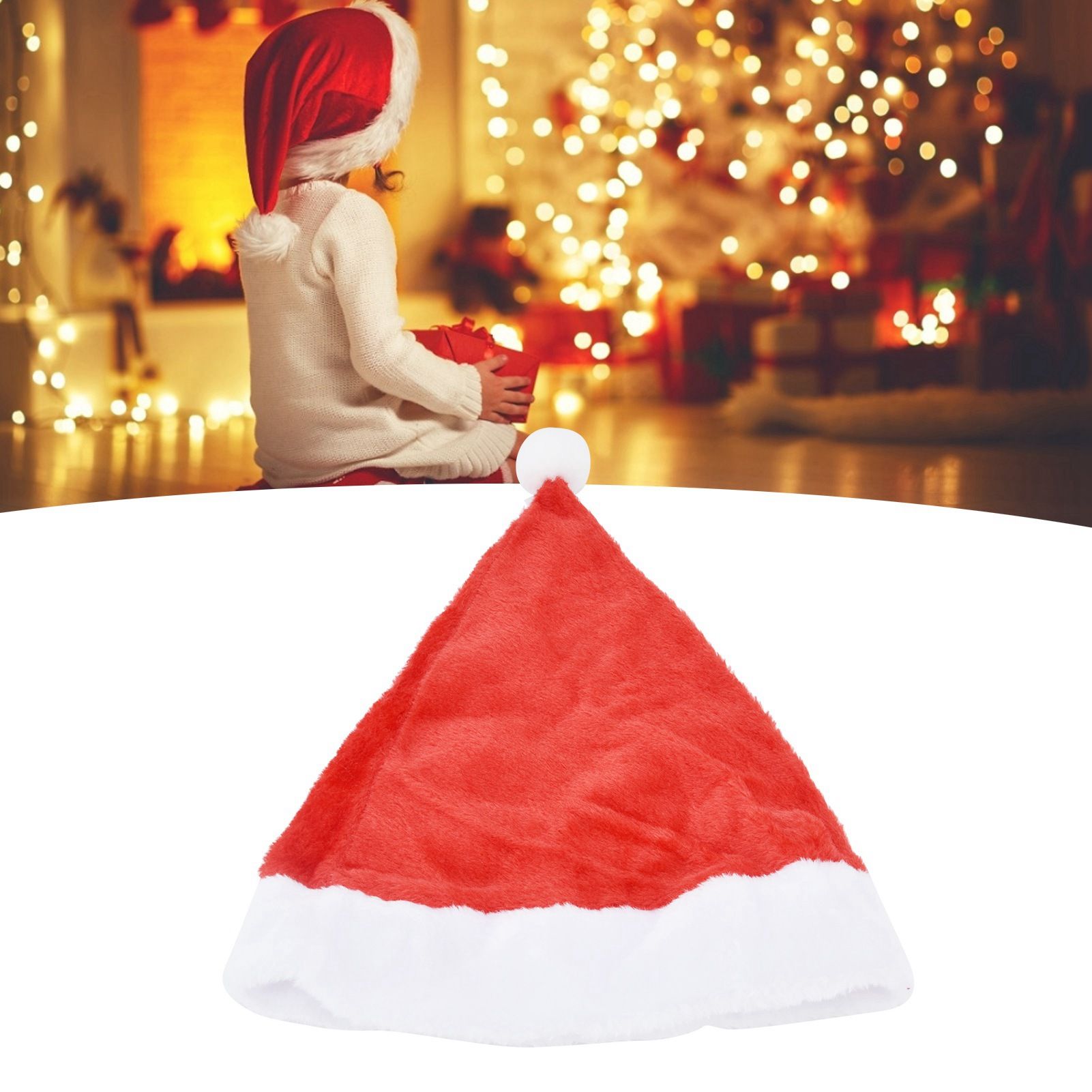 Christmas Santa Hat Battery Powered with 15 LEDs for Christmas New Year view 12