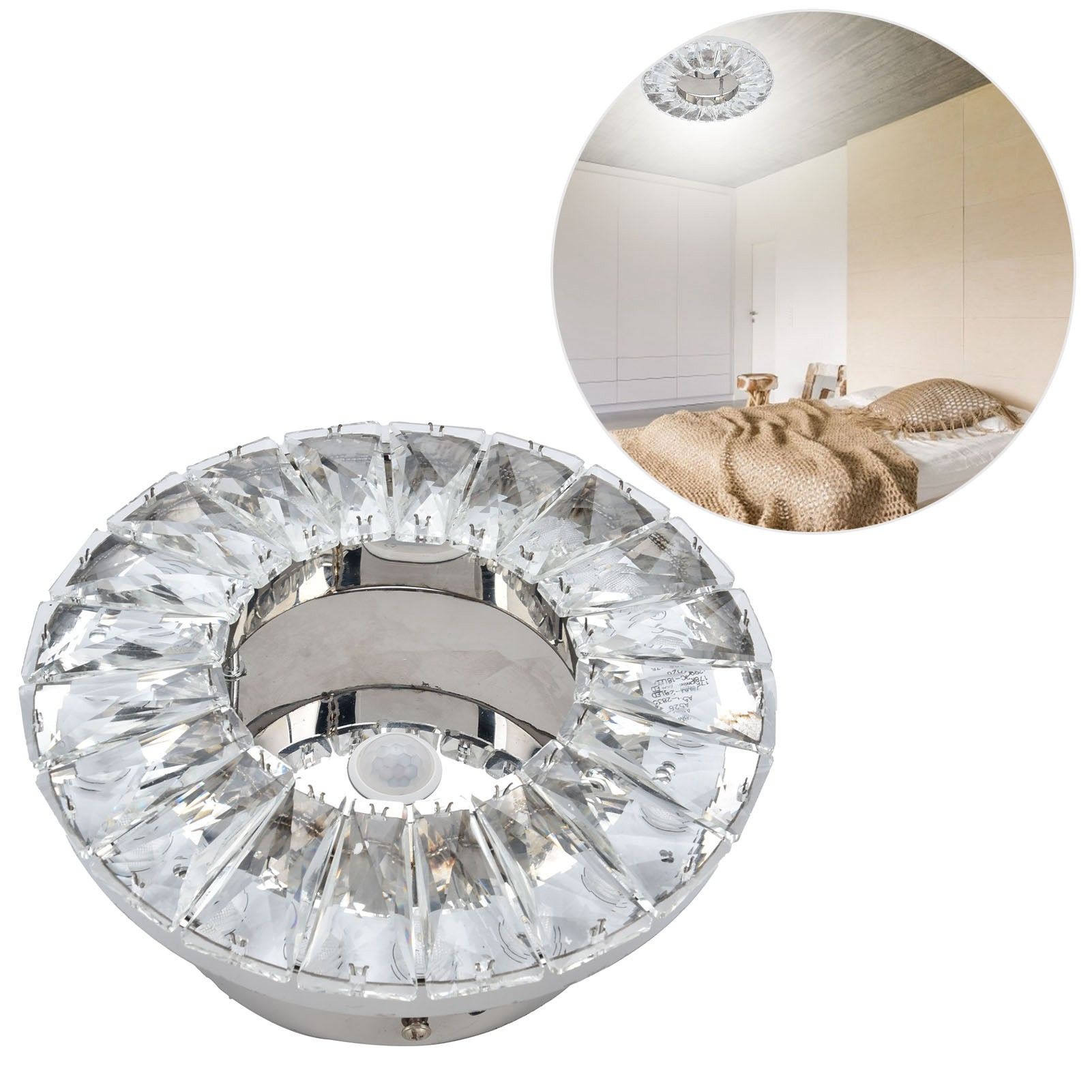 LED Crystal Wall Lamp 85‑265V 2000LM Human Body Induction Wall Lamp for Aisle view 12