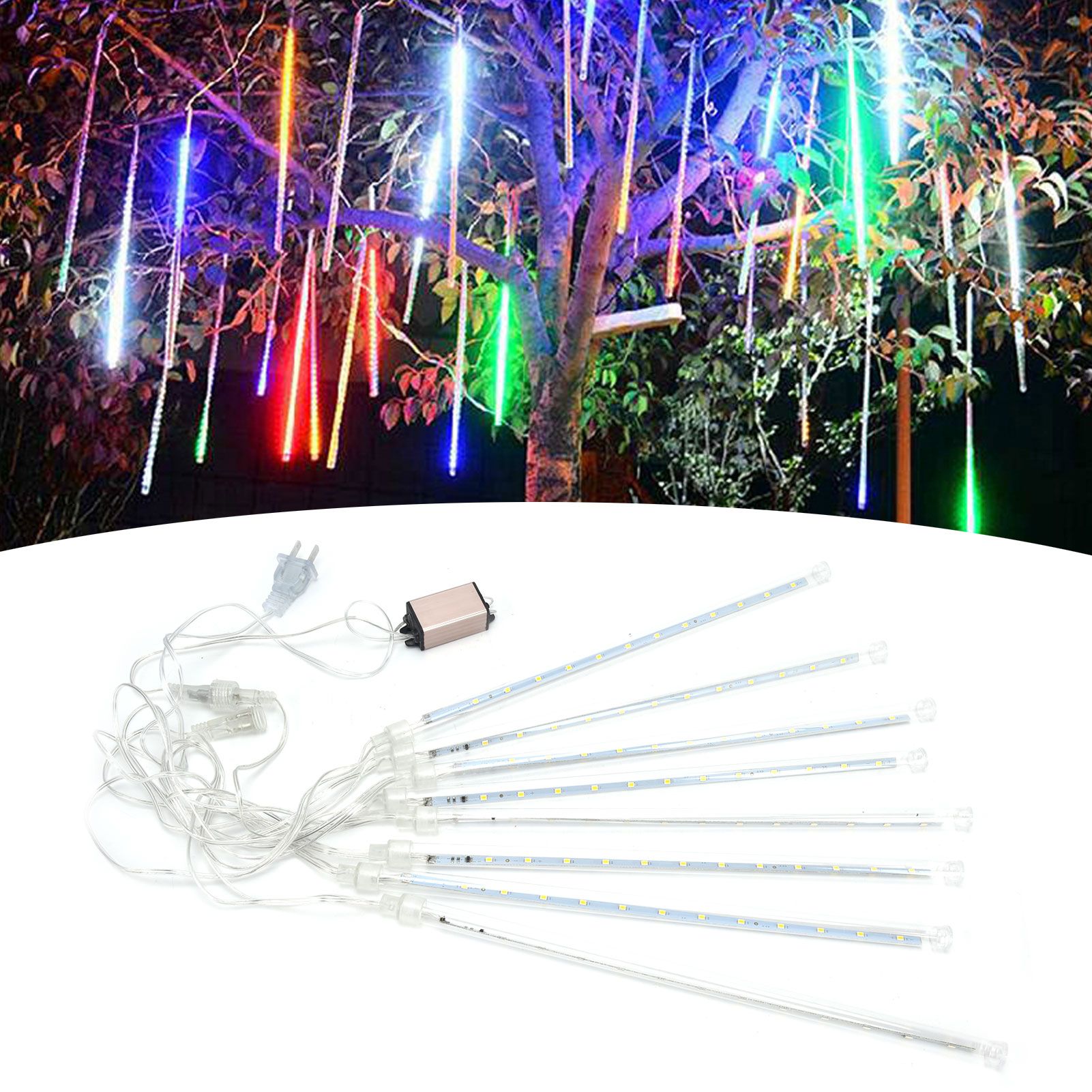 Meteor Shower Light LED Waterproof DoubleSided Patch 30cm 24LED Yard Strip view 11