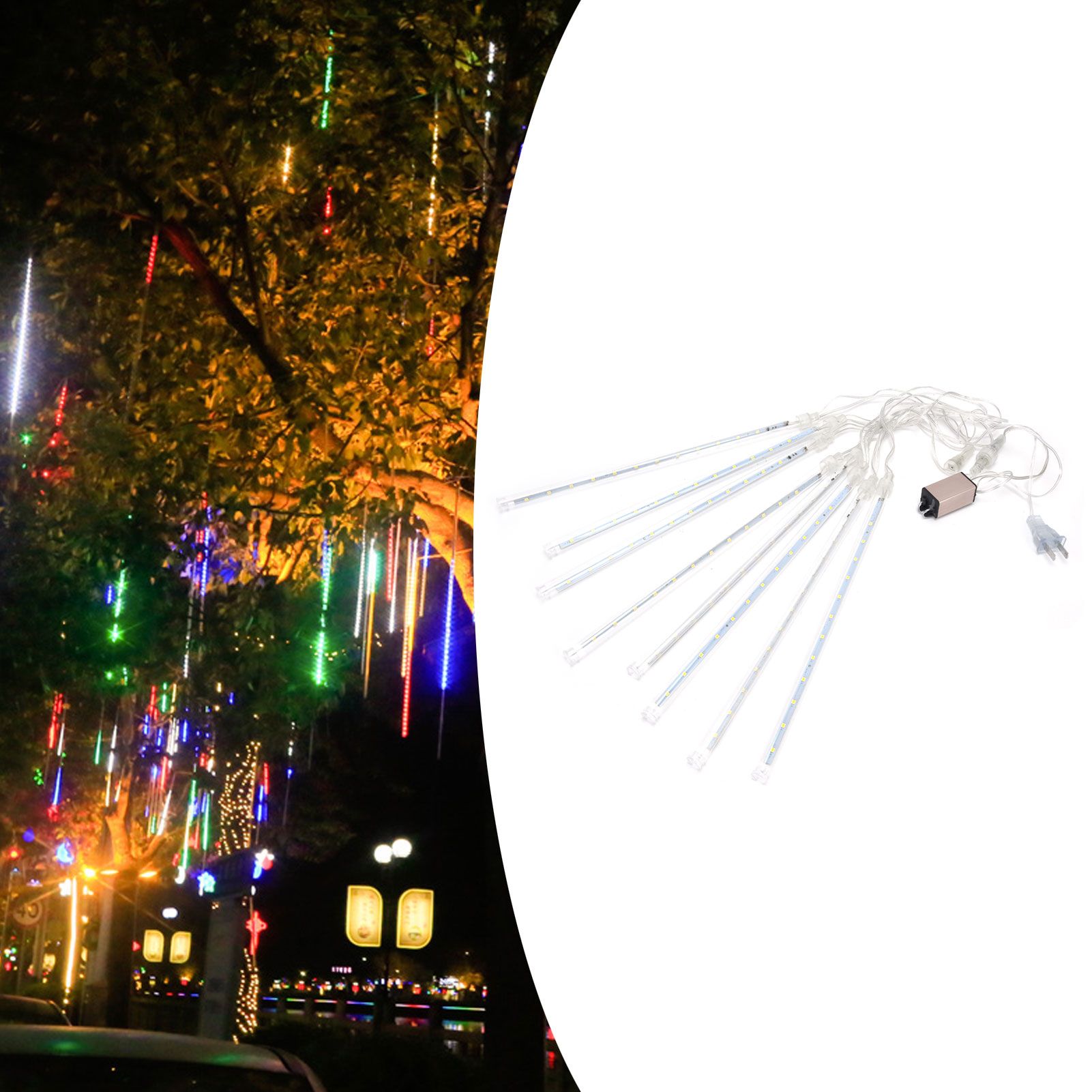 Meteor Shower Light LED Waterproof DoubleSided Patch 30cm 24LED Yard Strip view 12