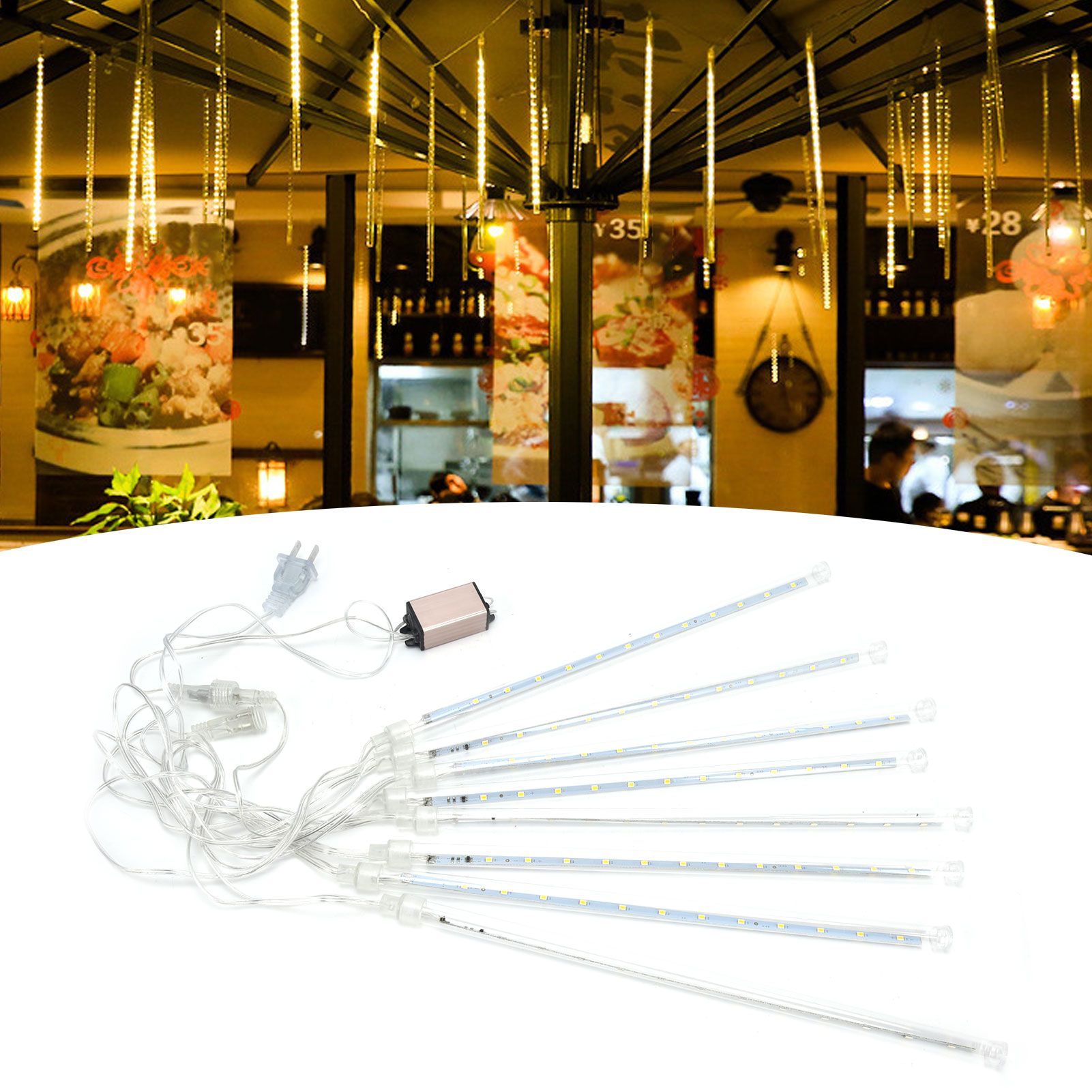Meteor Shower Light LED Waterproof DoubleSided Patch 30cm 24LED Yard Strip view 11