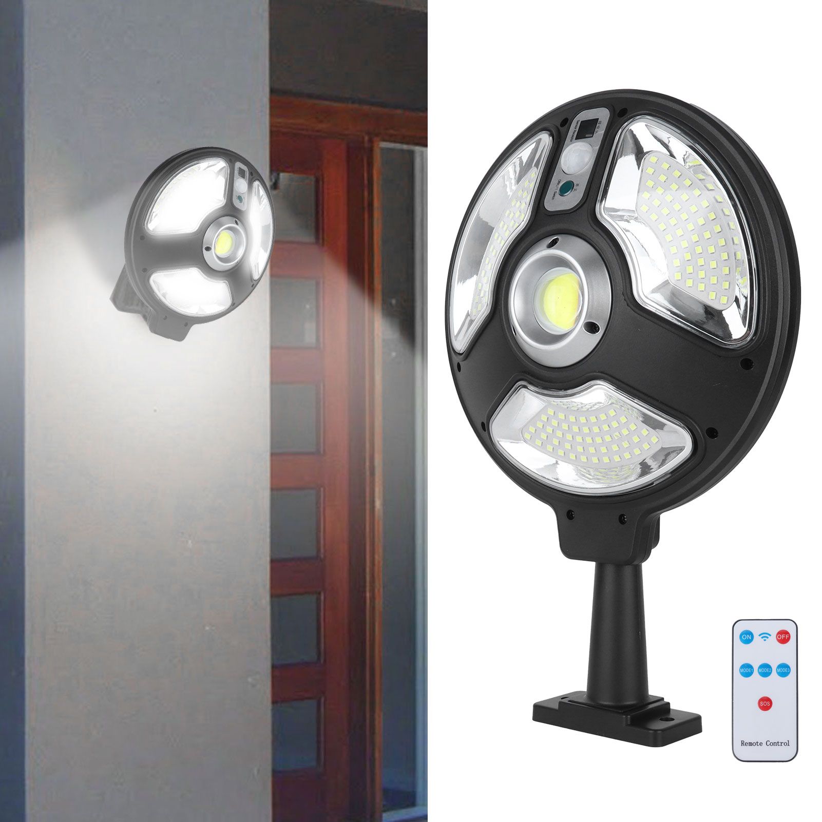 Waterproof Solar Wall Light LED Human Body Induction Light with Remote Control view 12