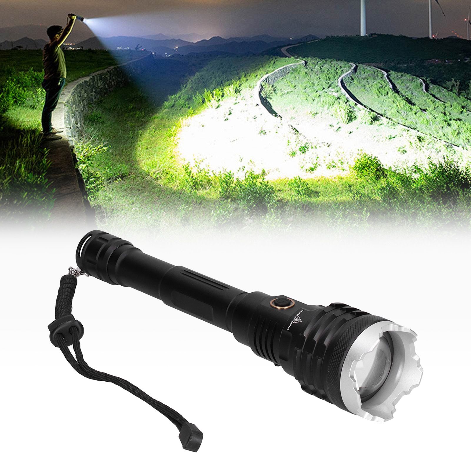 Strong Brightness LED Flashlight 5-Gear Zoom Emergency Flashlight for Outdoor view 12
