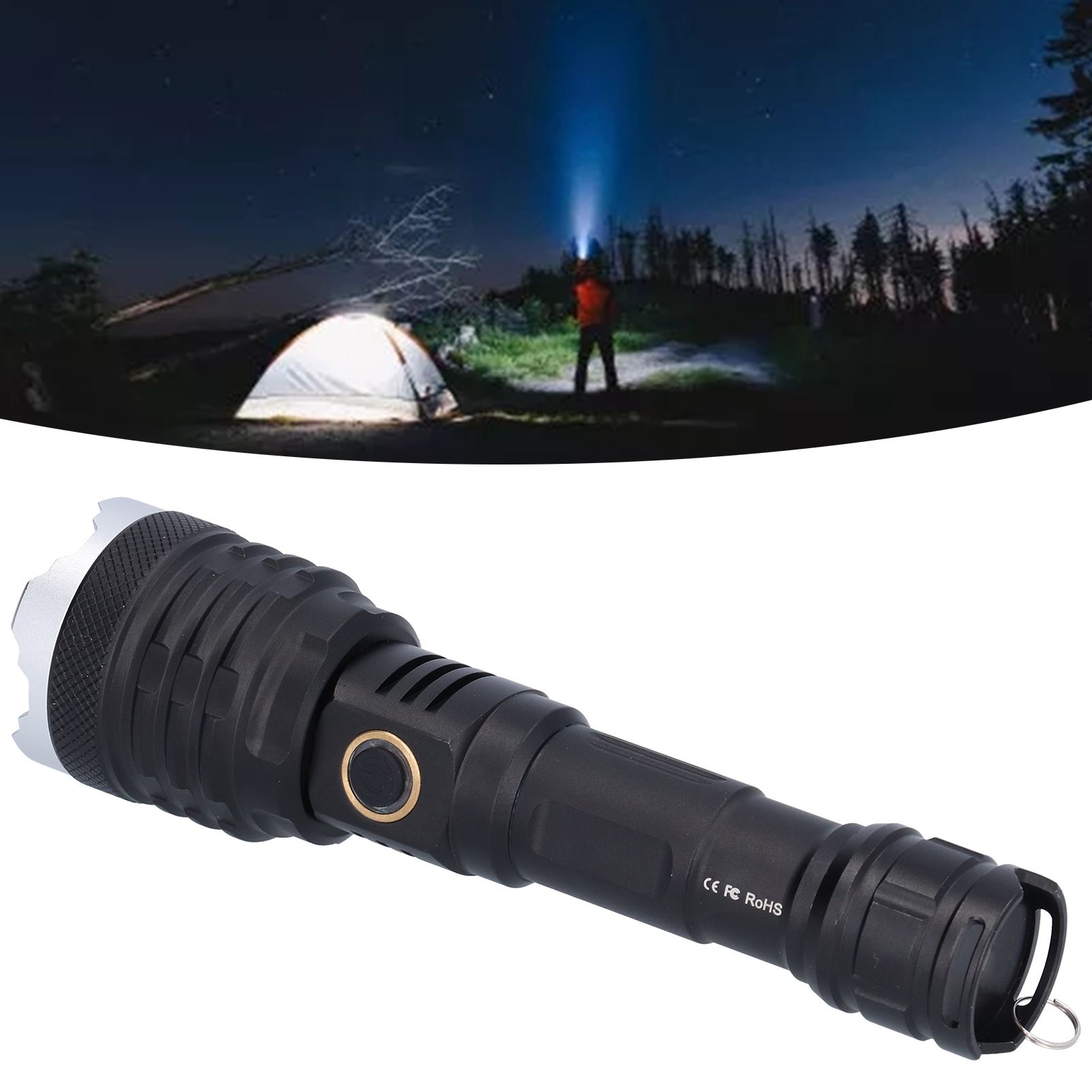 LED Flashlight 5‑Gear 20000LM Waterproof Zoom Emergency Light for Home Hiking view 12