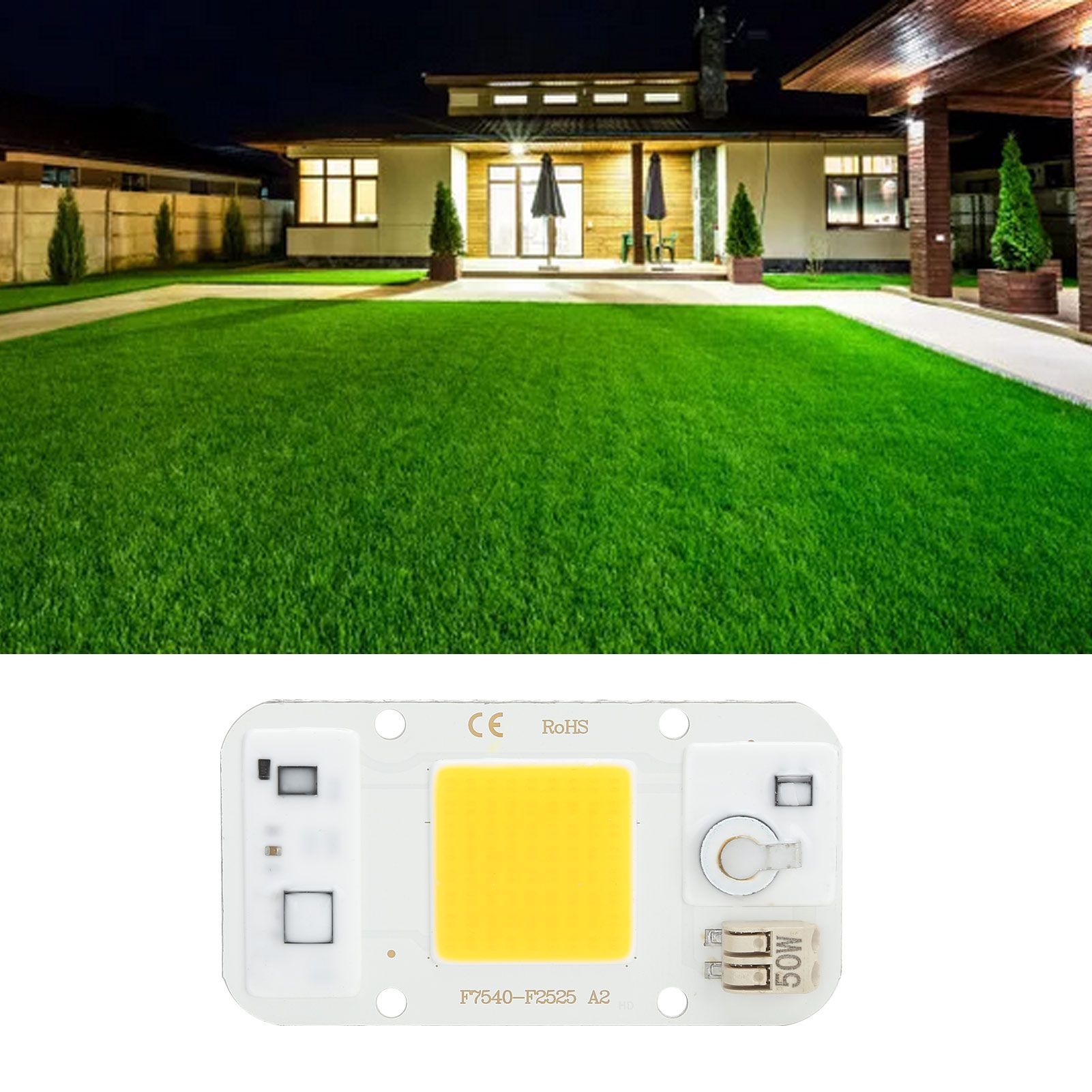 220V High Voltage DriveFree Light Source 50W LED Chip LED Integrated Lamp Bead view 12
