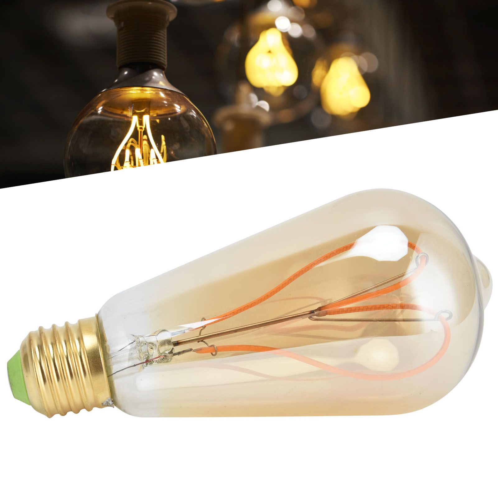 Vintage Light Bulb E27 4W High Light Transmittance Flexible Spiral Filament view 12