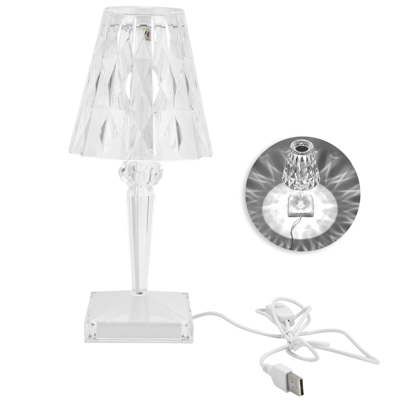 Crystal Lamp Strong Light Transmission Lampshade USB Low Energy Consumption view 2