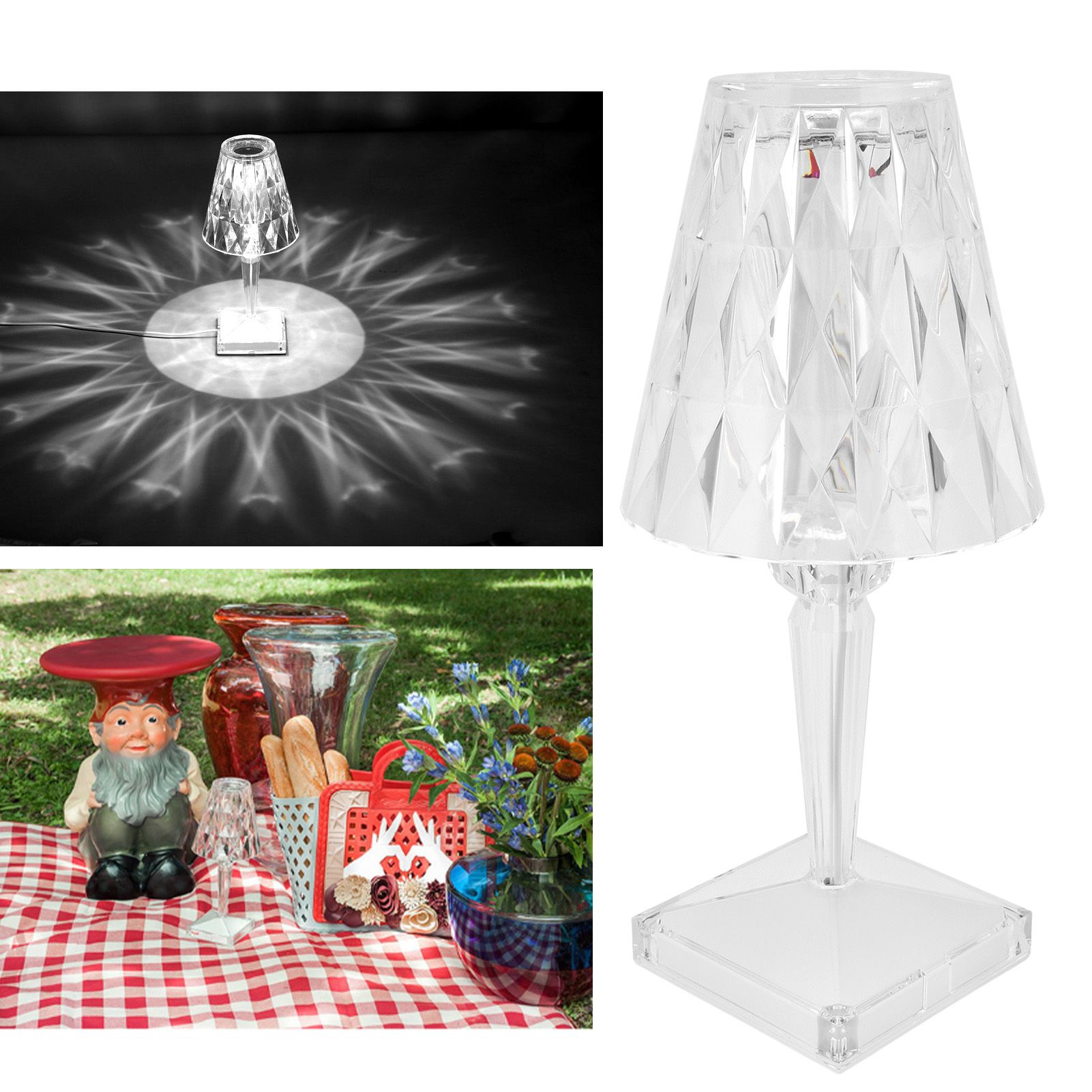 Crystal Lamp Strong Light Transmission Lampshade USB Low Energy Consumption view 12