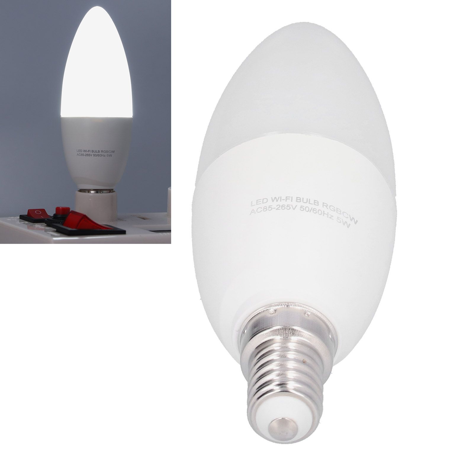 E14 Light Bulb 5W RGB Candle Lamp Bulb Support WIFI APP Control AC85265V 50Hz 60Hz view 11