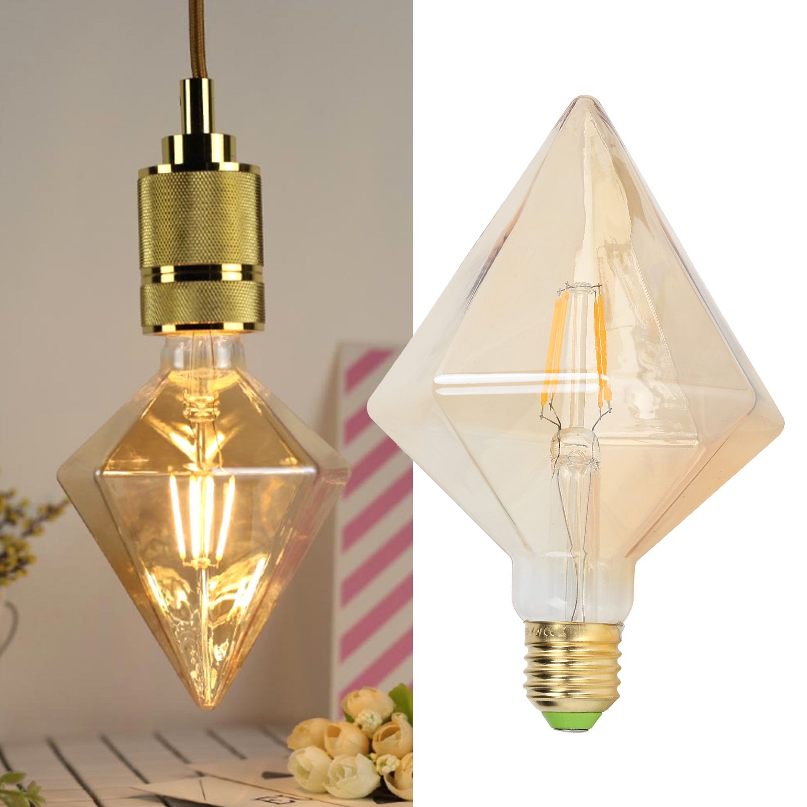 LED Filament Light Bulb Retro Style Pyramid Shape 4W E27 Bulb for Home view 11
