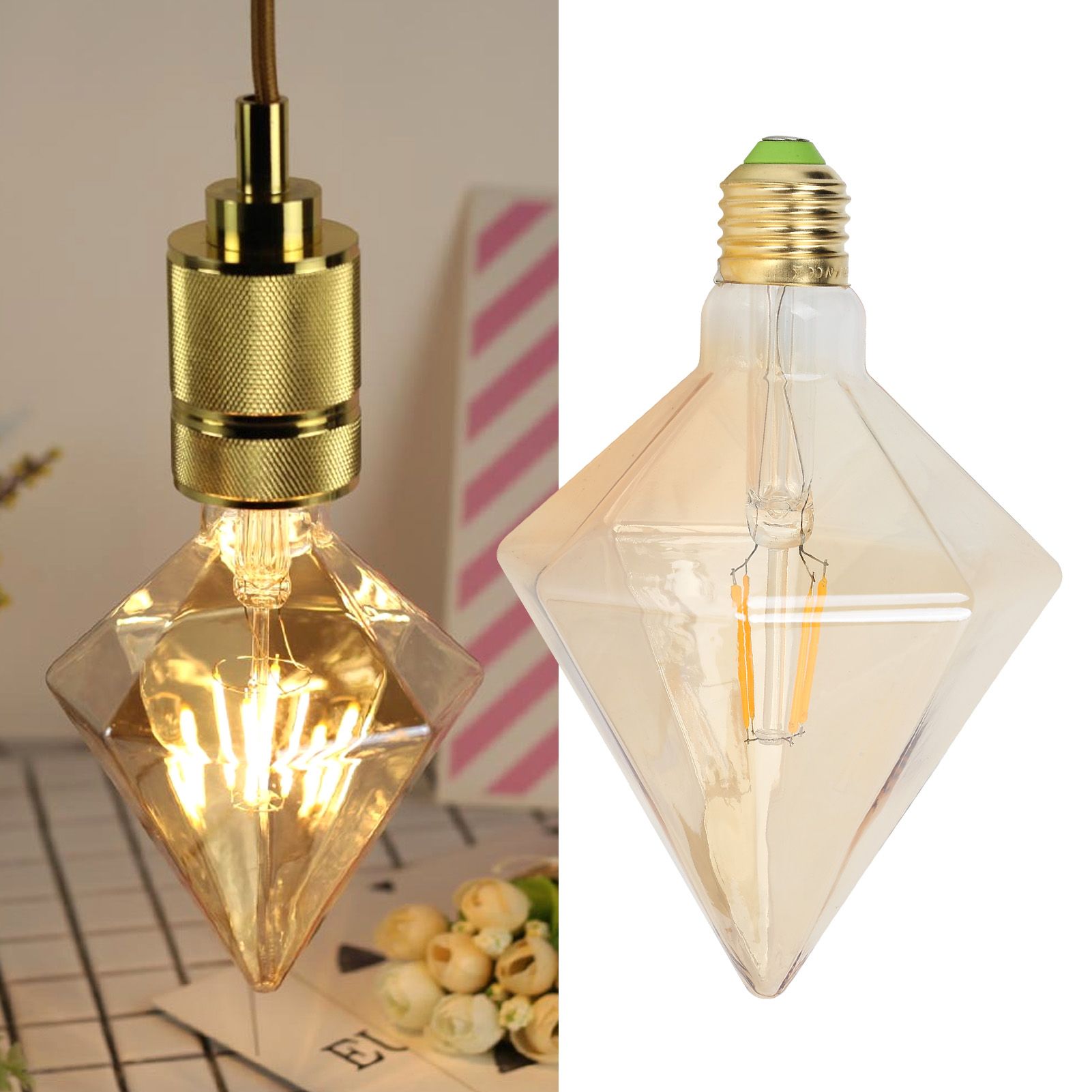 LED Filament Light Bulb Retro Style Pyramid Shape 4W E27 Bulb for Home view 12