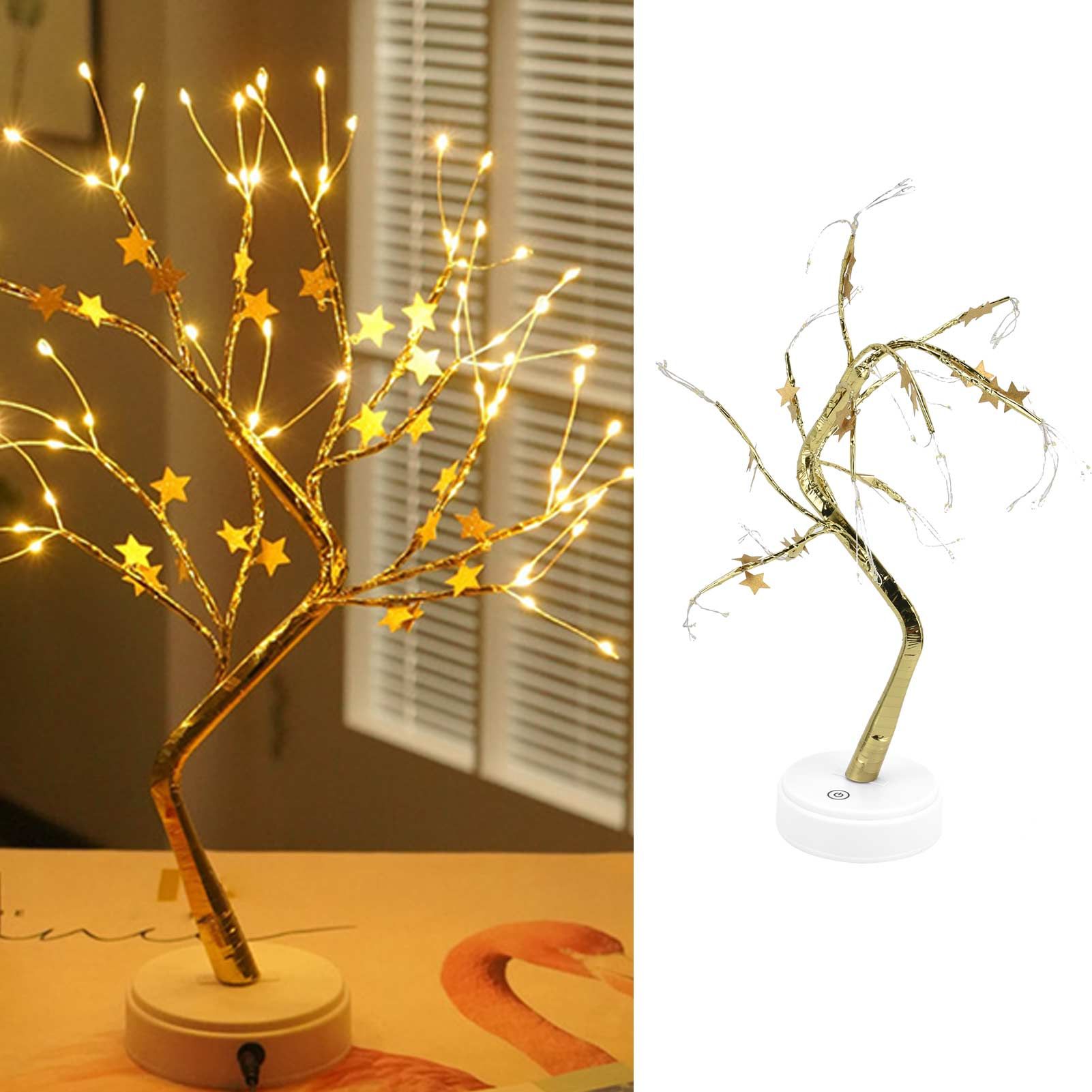 72LEDs Light Tree Shape USB Or Battery Powered Golden FivePointed Star DIY view 11