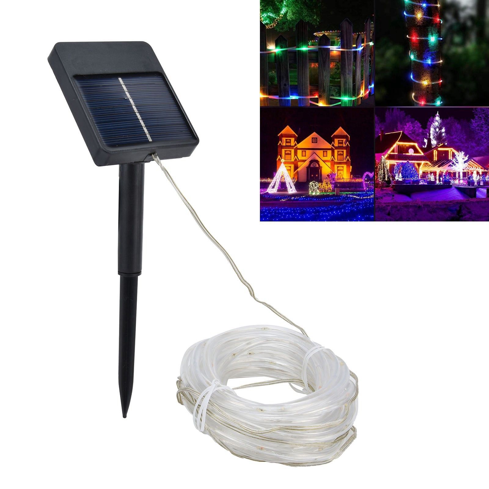 50LED Solar Rope Lights Outdoor Waterproof 7M Colorful Tube String Light for view 12