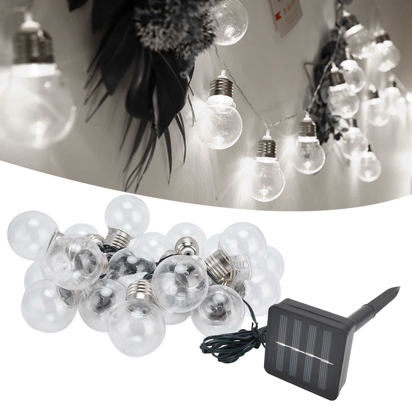 20LEDs G50 Solar Bulb Light String Outdoor Waterproof for Garden Wedding view 11