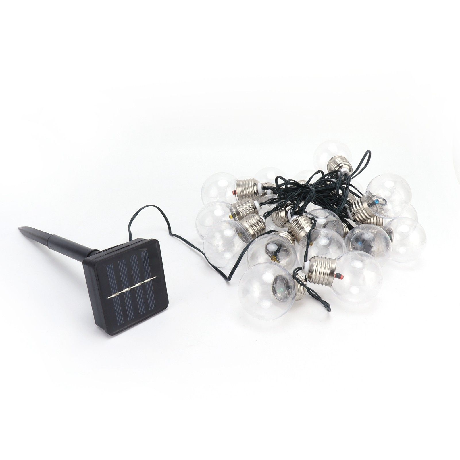 20LED Solar Colorful Bulb String Light Outdoor Waterproof Decorative Lamp for view 3