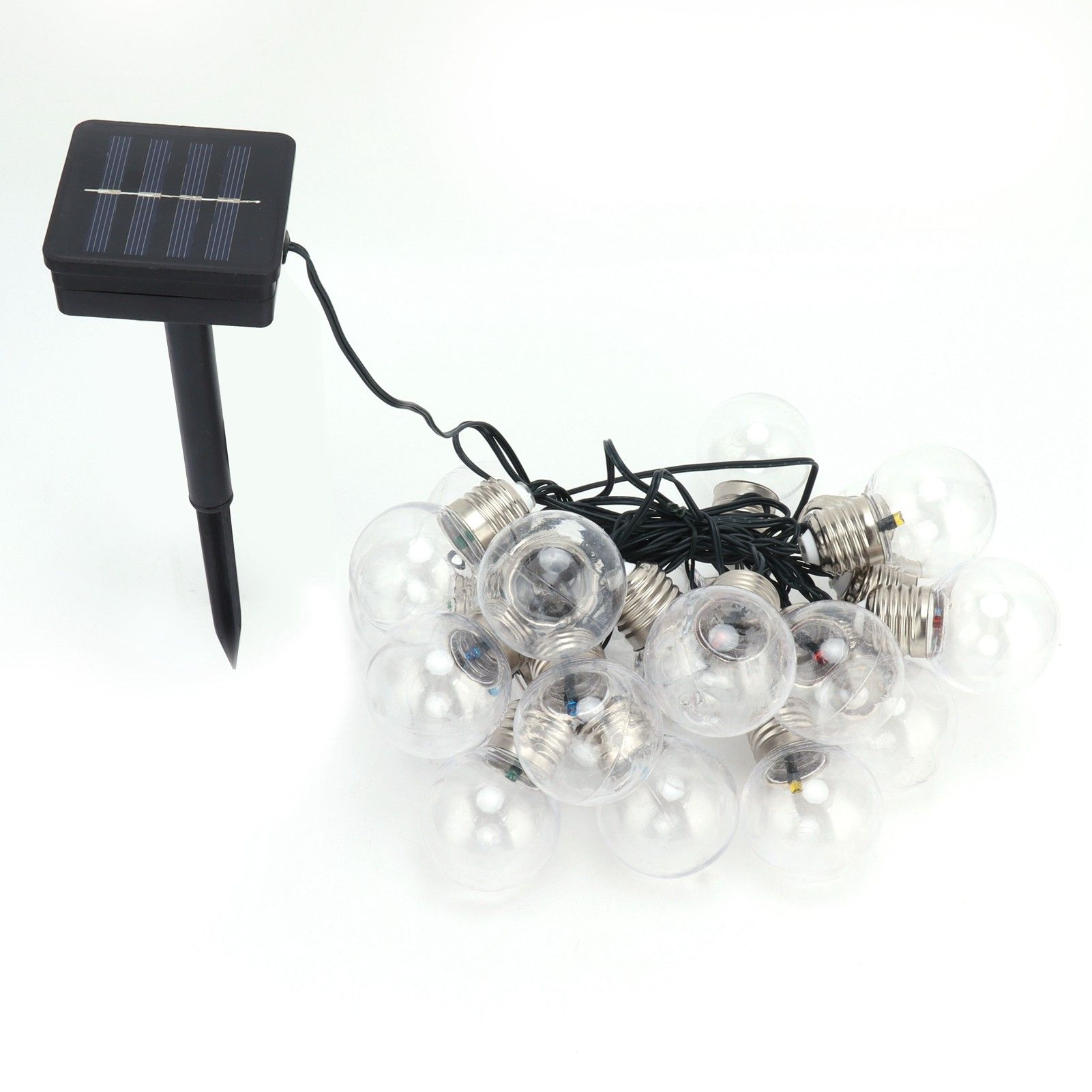 20LED Solar Colorful Bulb String Light Outdoor Waterproof Decorative Lamp for view 5