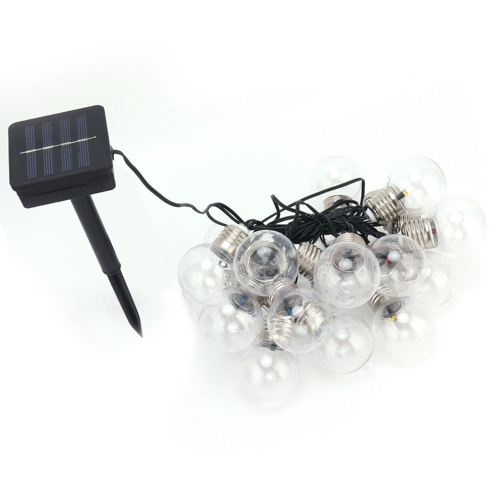 20LED Solar Colorful Bulb String Light Outdoor Waterproof Decorative Lamp for view 7