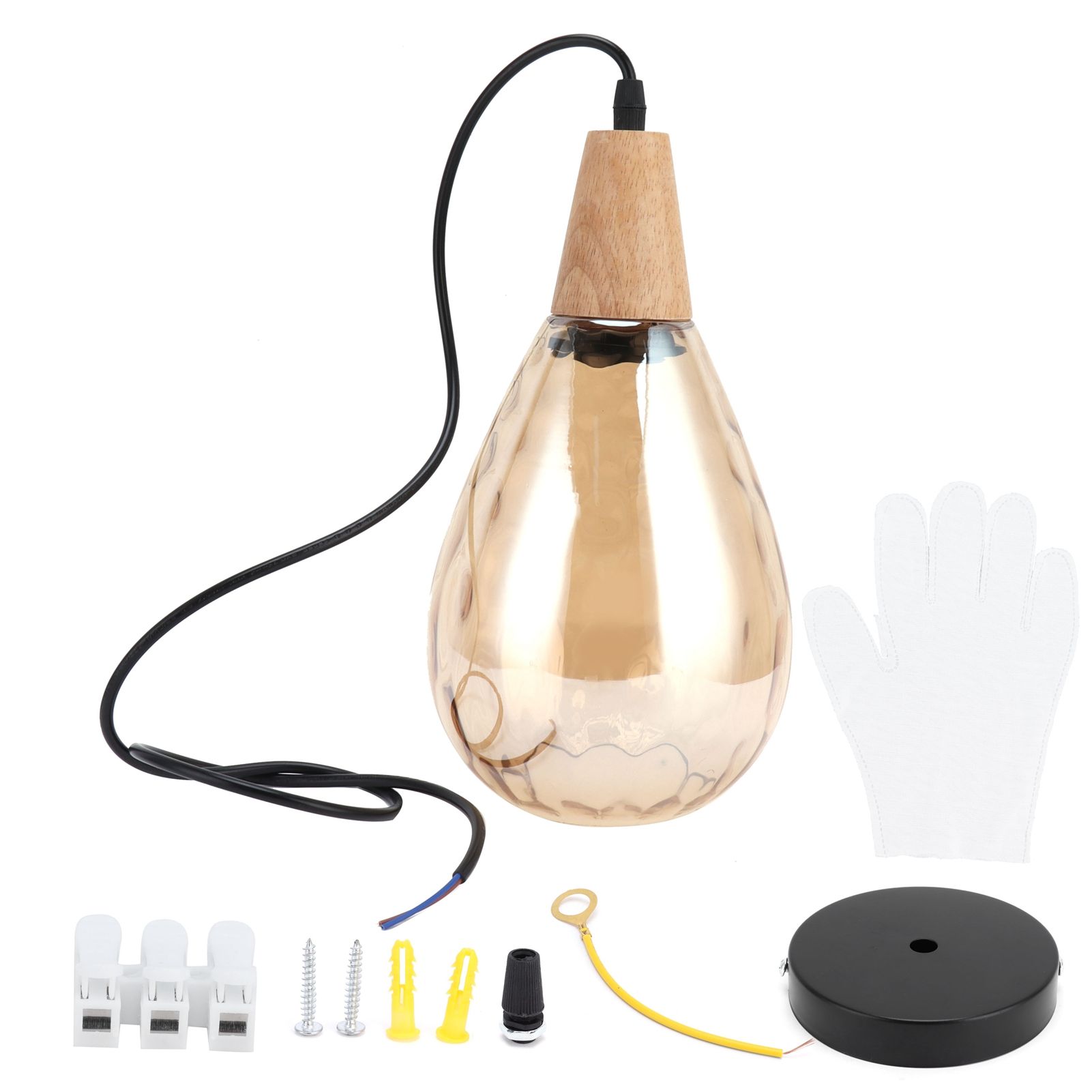 E27 Glass Pendant Light Holder Modern Hanging Light Socket Without Bulb 16cm view 2